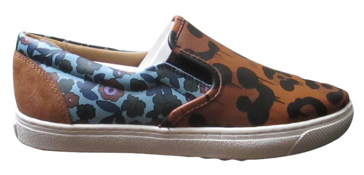 Coach WildBeast Nappa Women's Slip-On Sneakers Shoes 6M Brown/Mist (Turq) Q8807