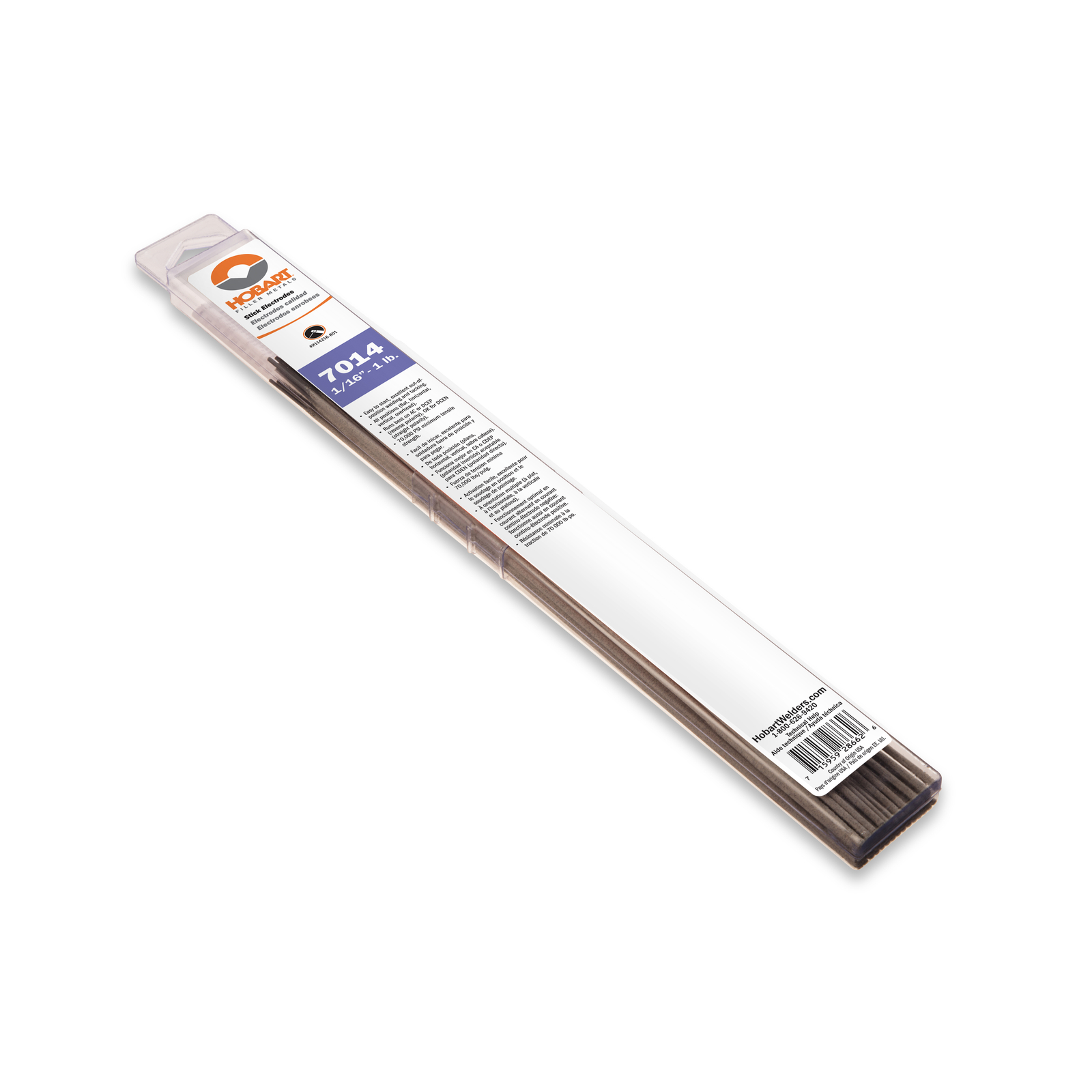 Hobart H114216-R01 7014 1/16 in. stick electrode - 1 lb.
