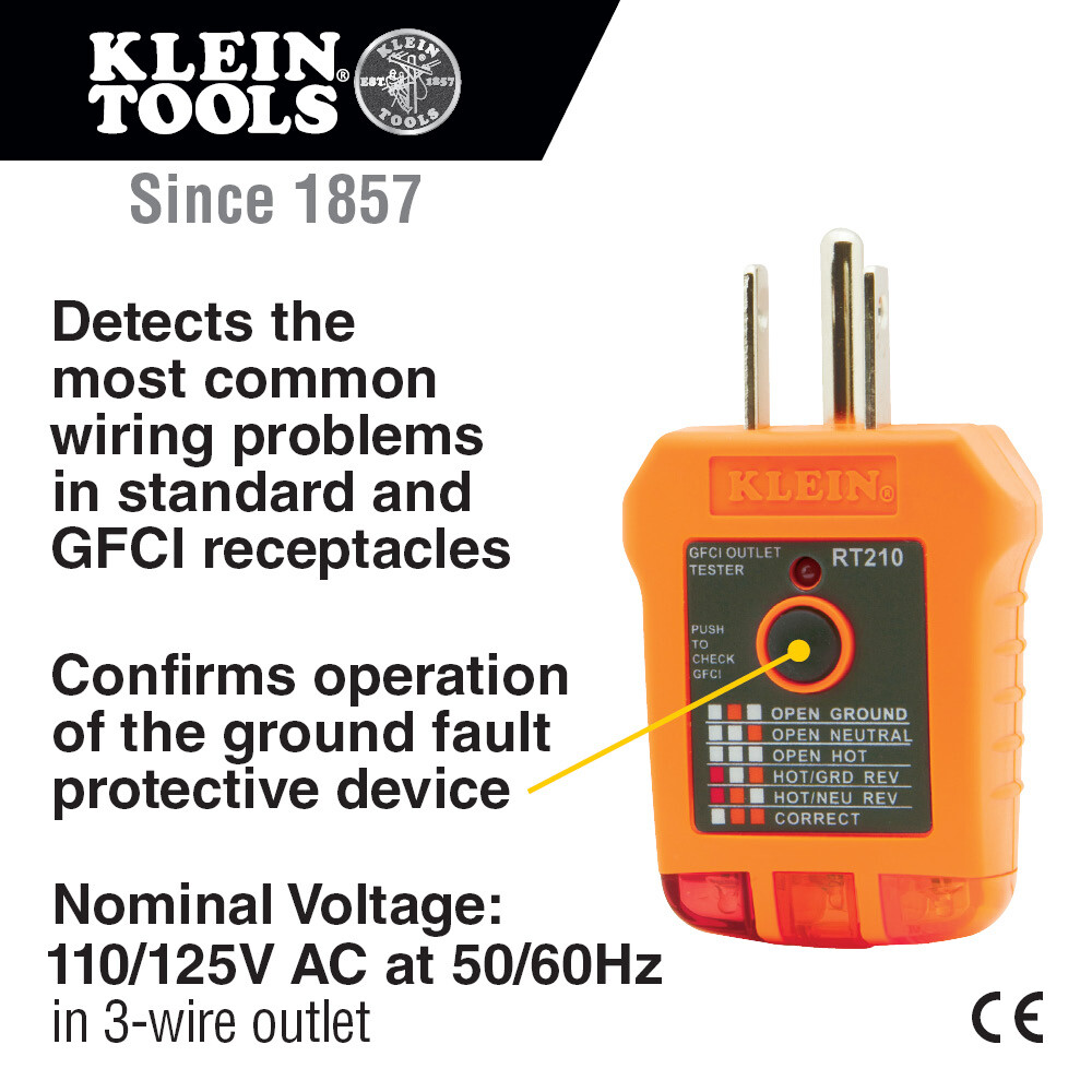 Klein Tools RT210 GFCI Outlet / Receptacle Tester