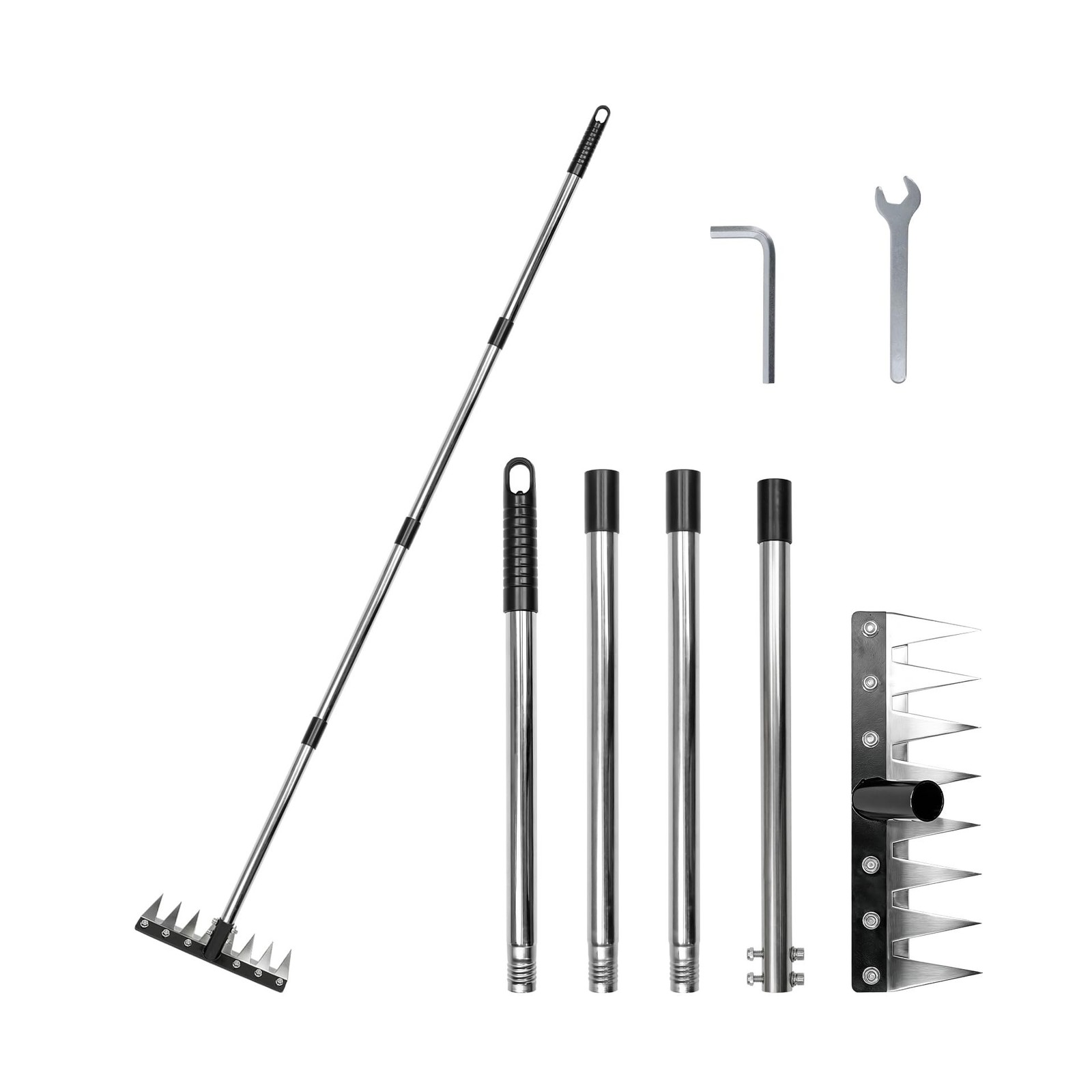 Heavy Duty Iron Weeding Rake, Complete Weed Rake Tool with 4-Se... FAST USA SHIP