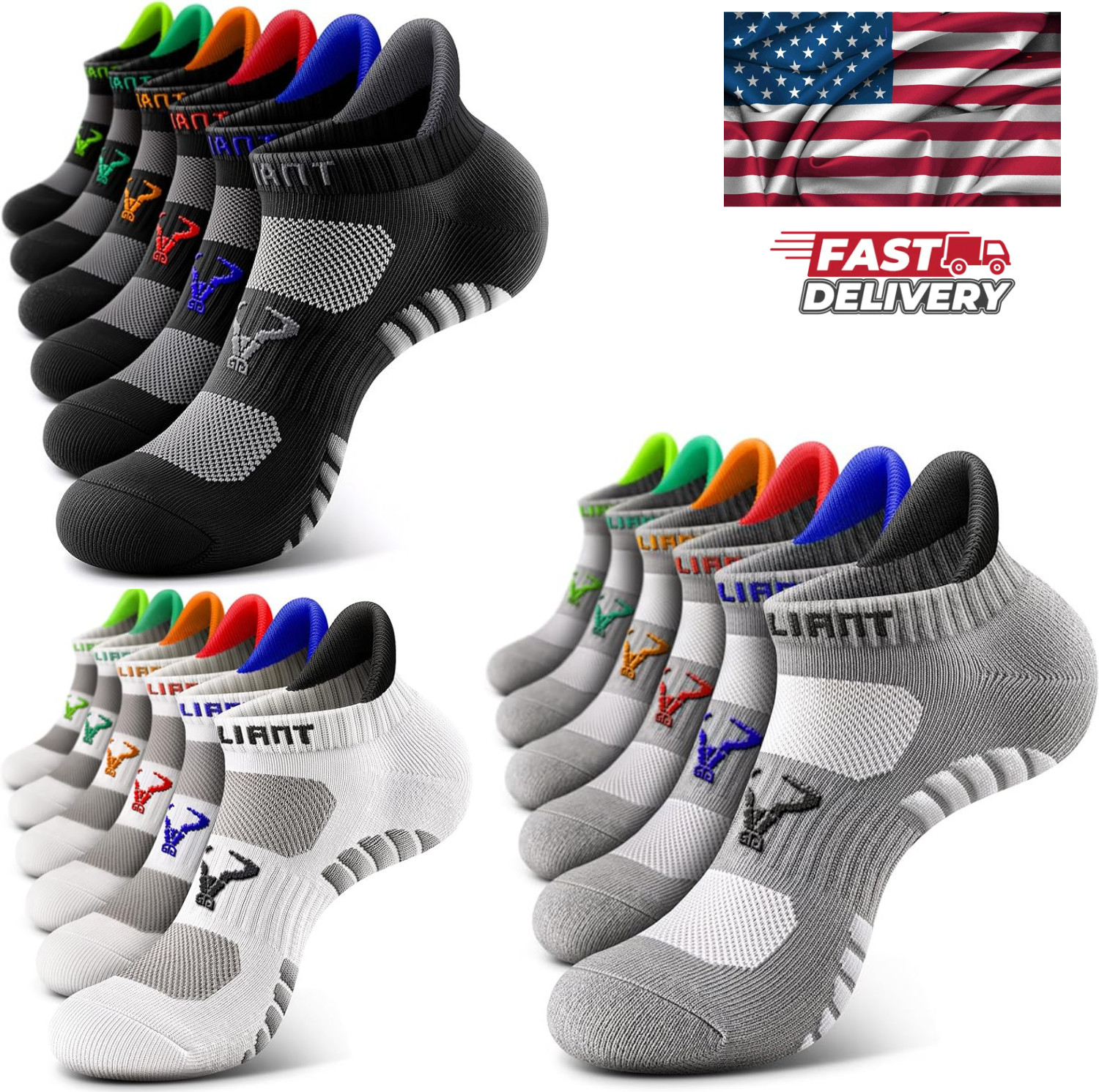 Mens Bamboo Ankle Socks with Heel Tab Low Cut Thin Athletic Performance 6 pairs