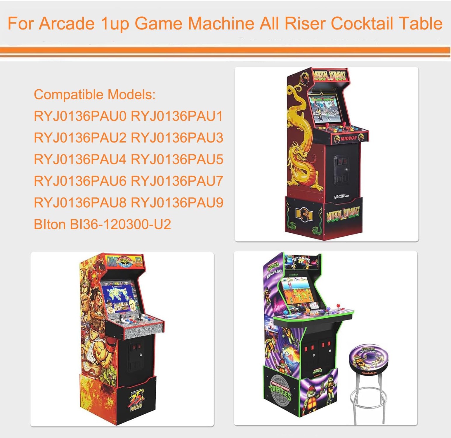 12V Power Cord Compatible with Arcade1up Game Machine Arcade 1up All Riser Co...