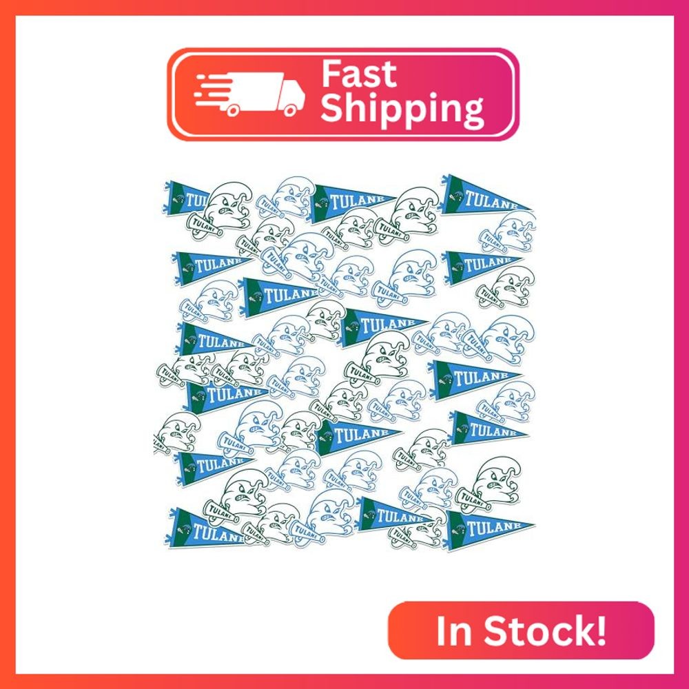 Tulane University Green Wave 50ct Secondary Logo Vinyl Sticker Pack for Laptop W