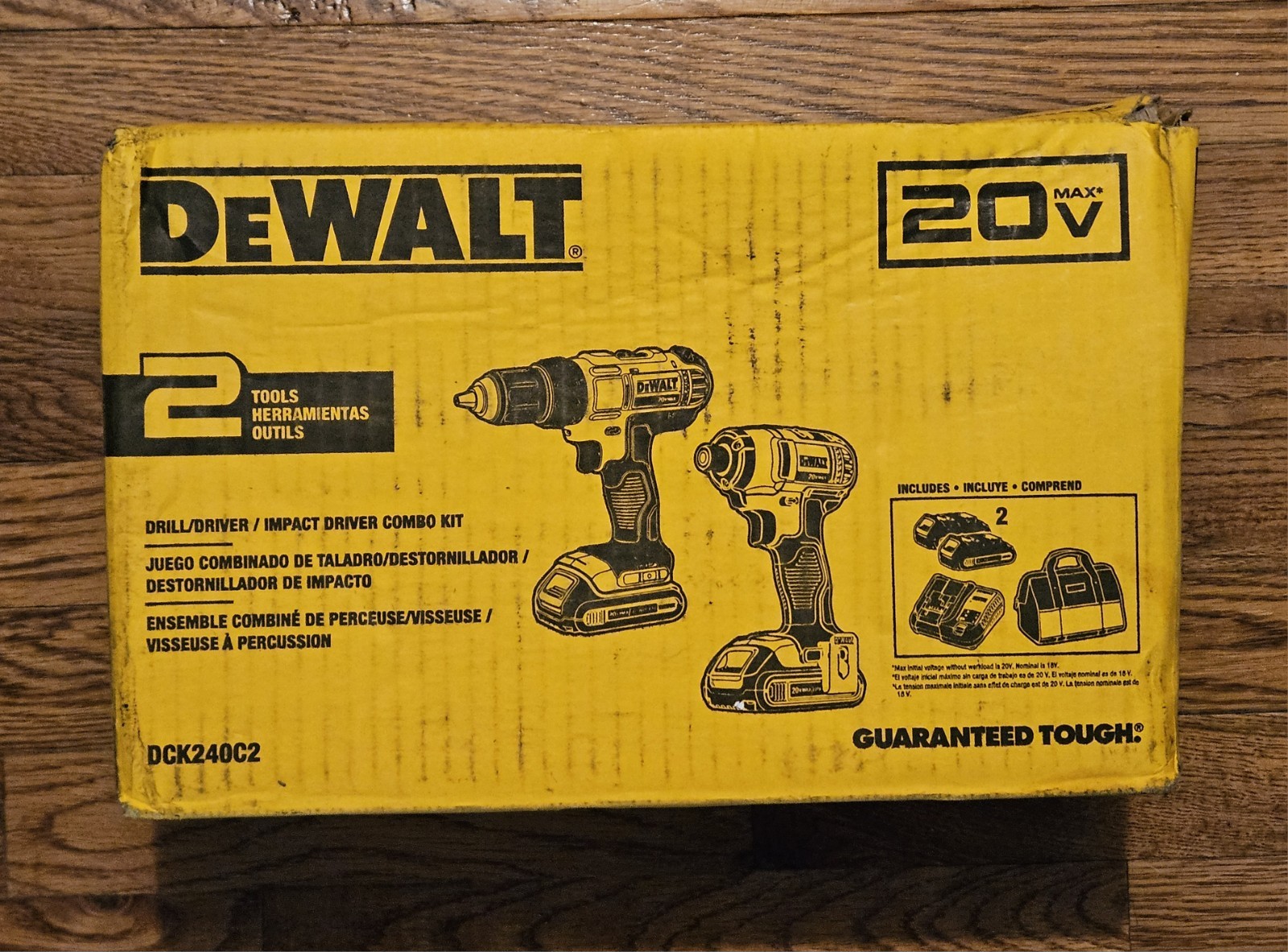 DEWALT DCK240C2 20V MAX Cordless Drill/Driver Power Impact Driver Combo Kit