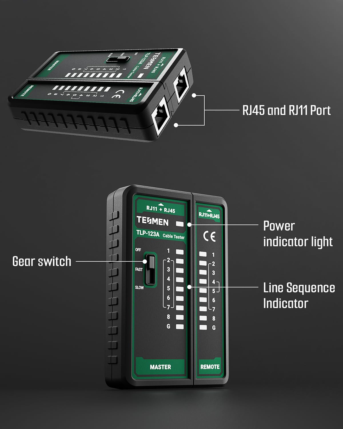 TLP-123A Network Cable Tester for RJ11/RJ45, Ethernet & LAN Continuity Tool