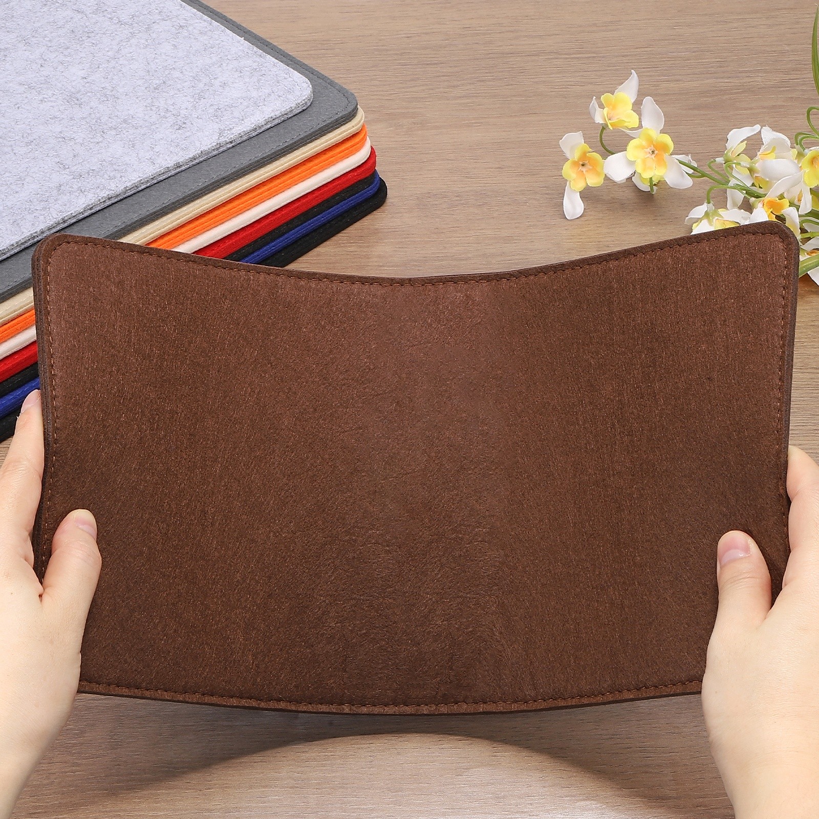 Felt Base Shaper, 14 x 7 Inch Rectangle Bag Bottom Shaper, Dark Blue