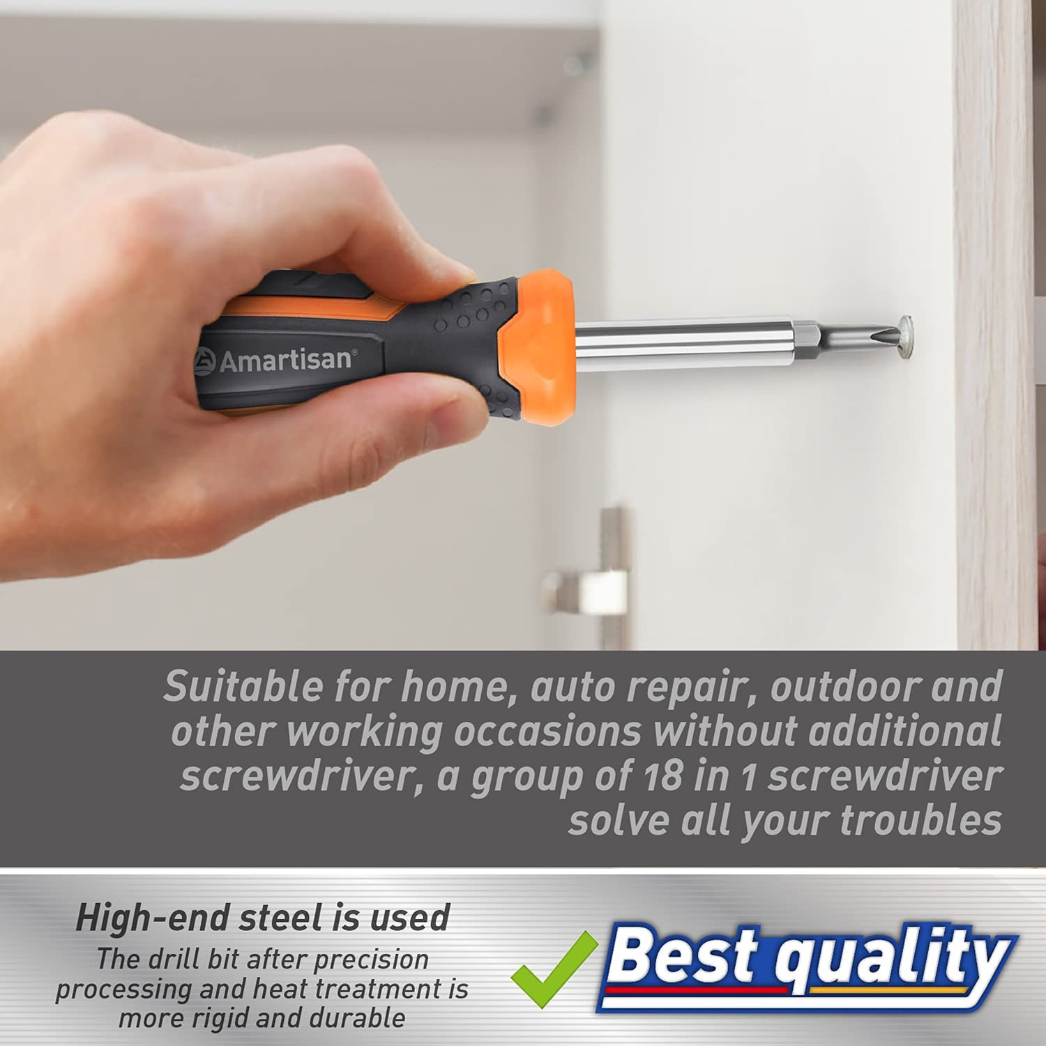 Amartisan 18-in-1 Multi-bit Screwdriver Set, Orange