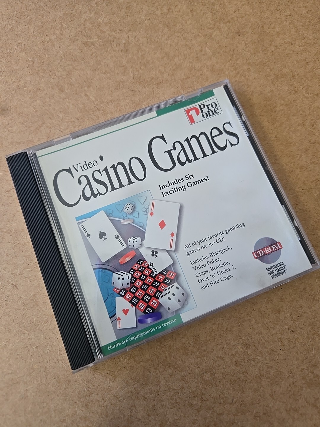 Video Casino Games Pro One Pre-Owned CD-ROM Six Exciting Games Free Shipping