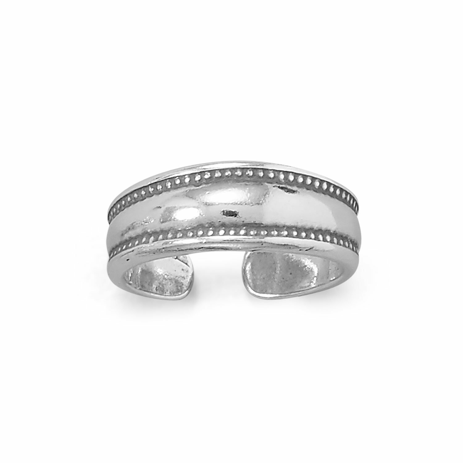 Sterling Silver Dotted Edge Toe Ring
