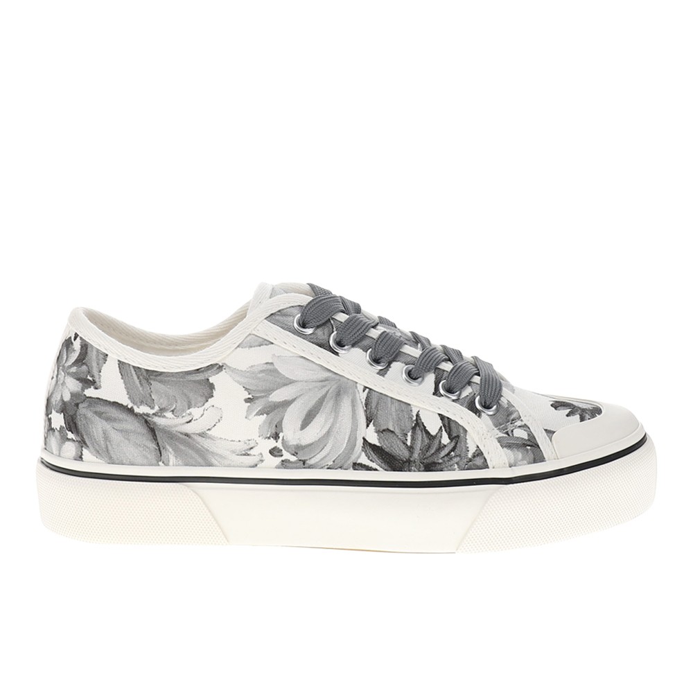 Corkys Waiting List Floral Lace Up  Womens Grey, White Sneakers Casual Shoes 51-