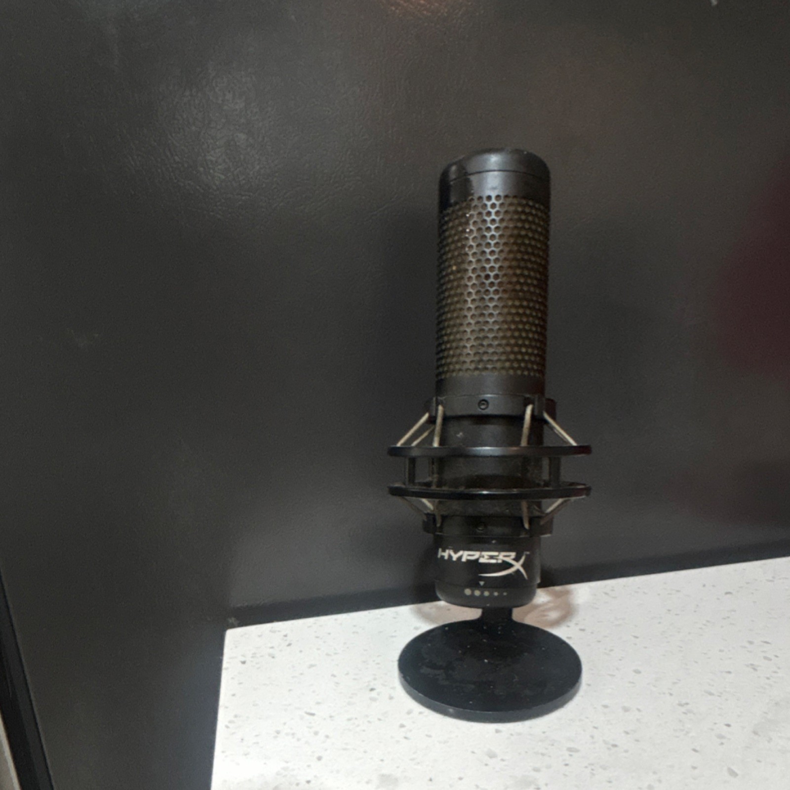 HyperX Black Freestanding Computer Microphone with Stand & Custom Sticker