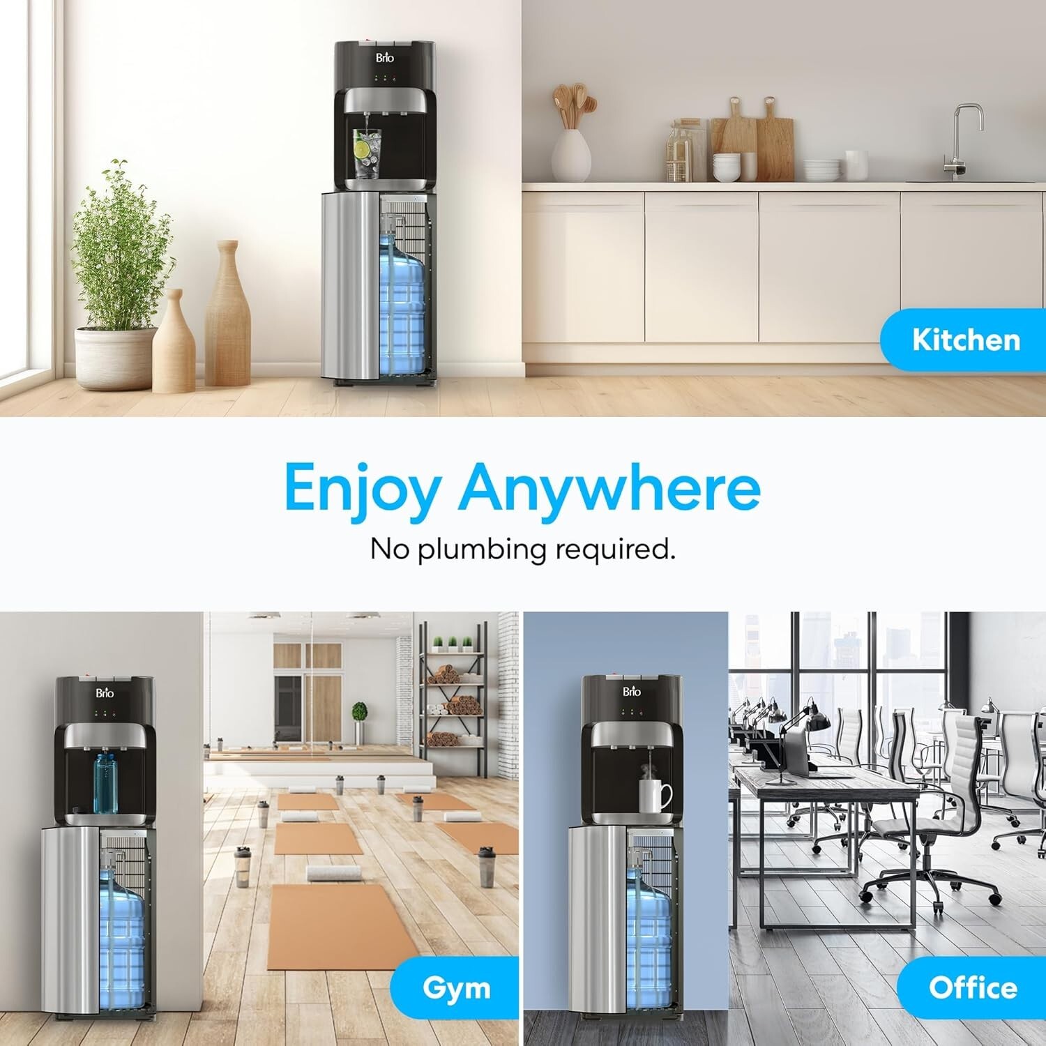 Bottom Loading Water Cooler Dispenser for 5 Gallon Bottles - 3 Temperatures with