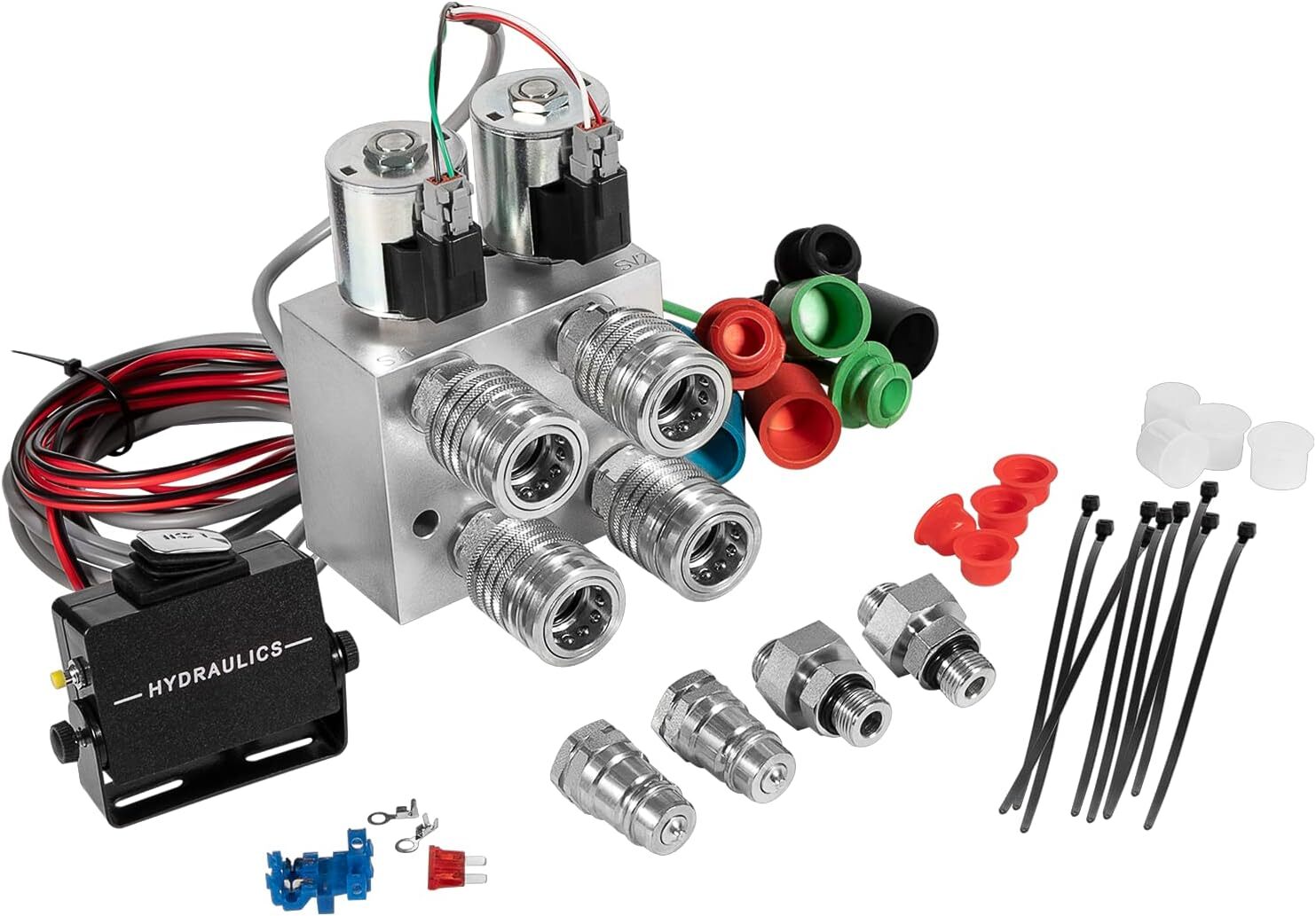 Hydraulic Multiplier, SCV Splitter / Diverter Valve with Couplers and Switch Box