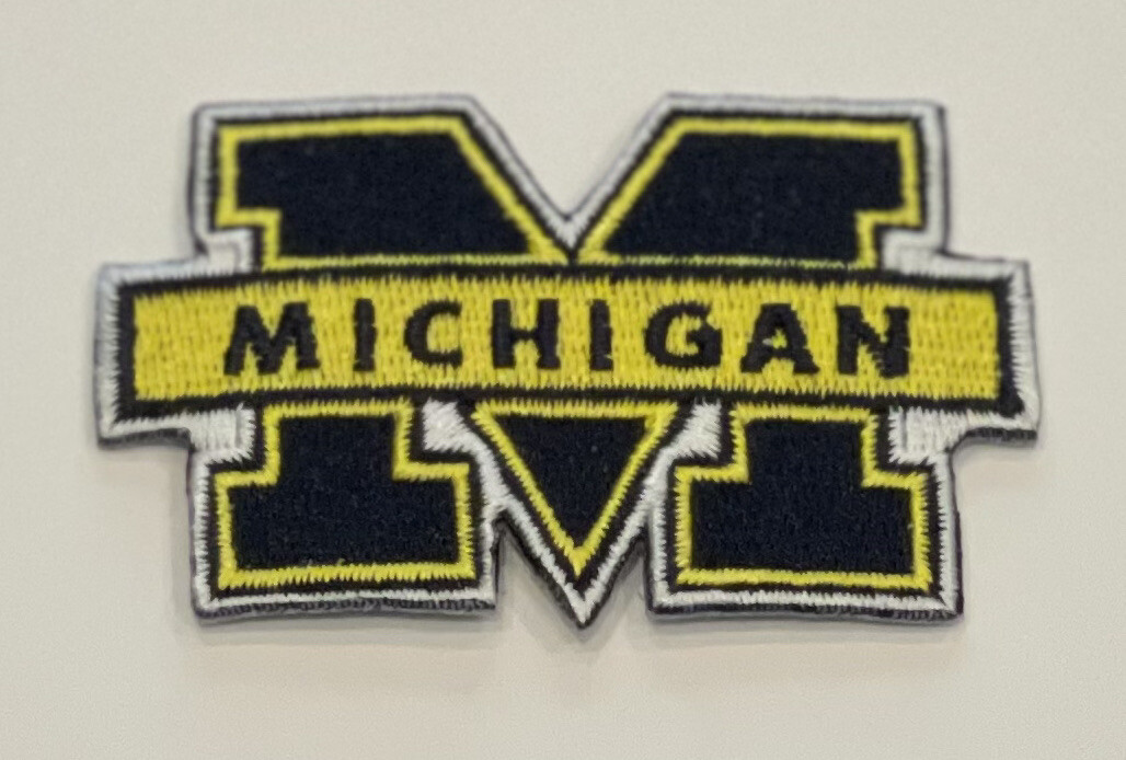 University Of Michigan (NCAA) Iron On Embroidered Patch Style b   2.5” Wide