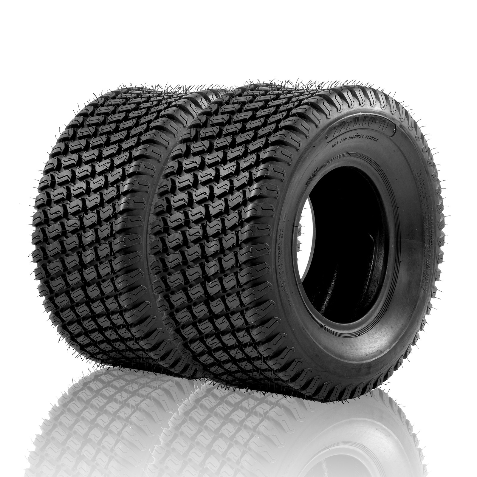 Set of 2 22x9.50-10 Lawn Mower Tractor Turf Tires 4 Ply 22x9.5-10 22x9.5x10