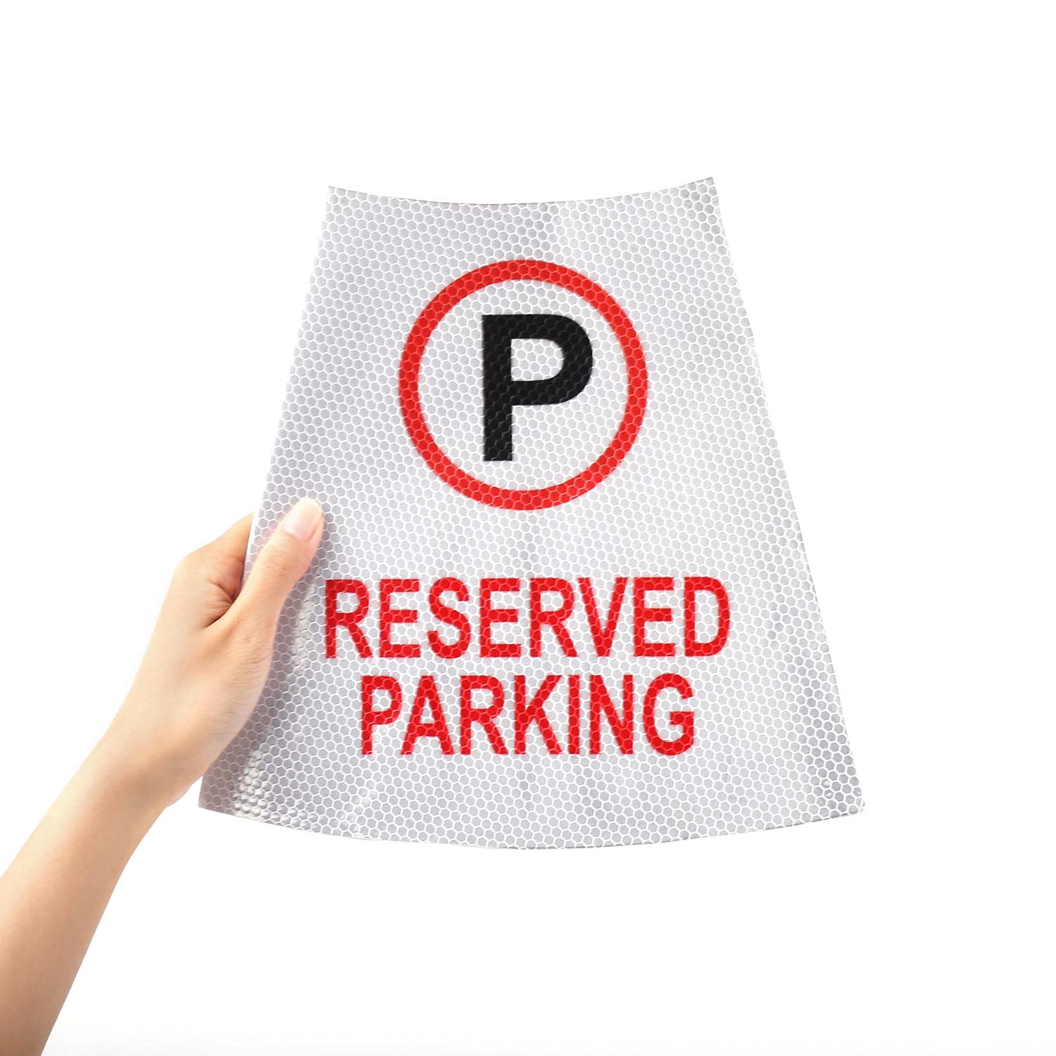 2 Pack Reserved Parking Bright Reflective Collars Sleeve, Cone Message Stickers