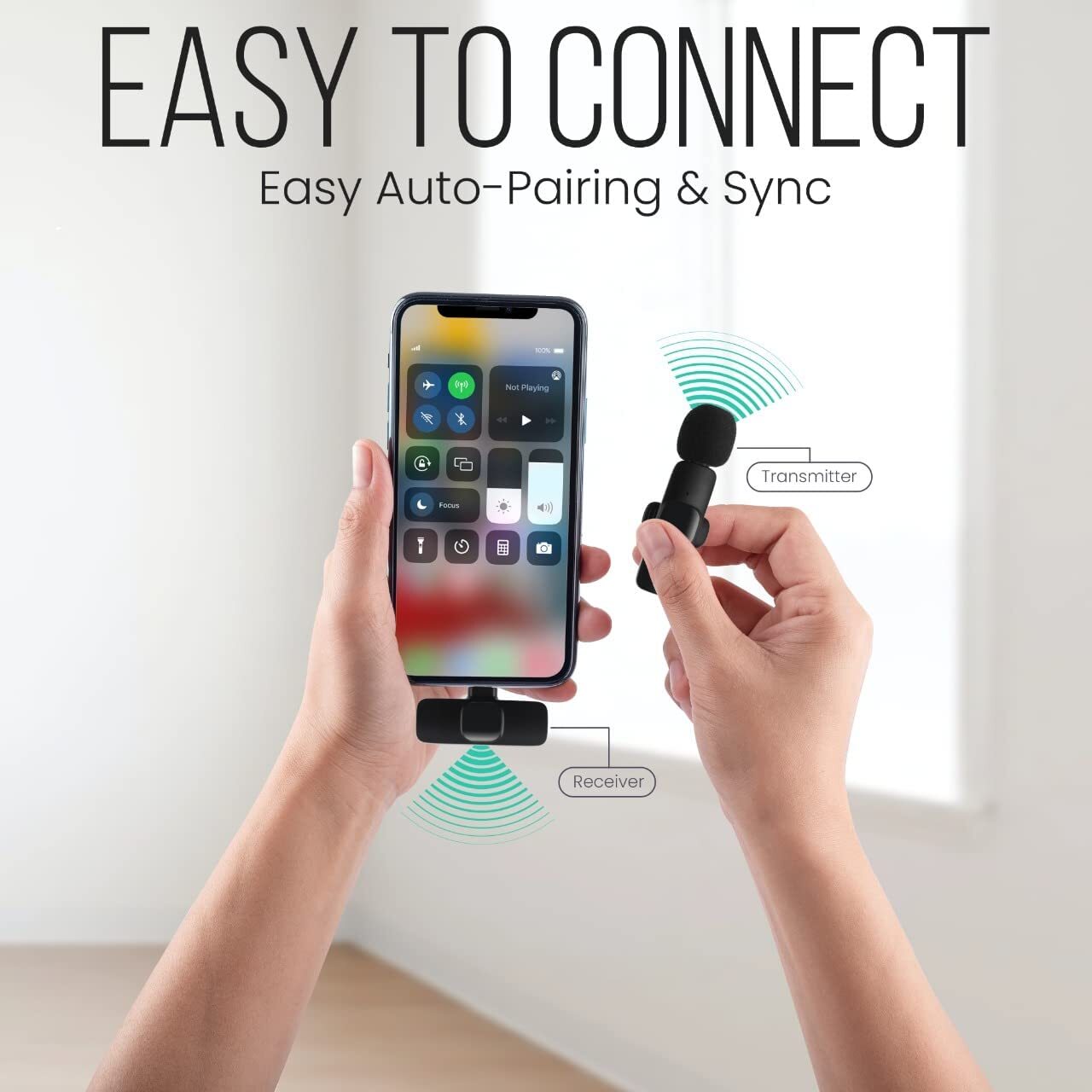 Wireless Lavalier Microphone - Compatible with The iPhone No App Or Adapter Need