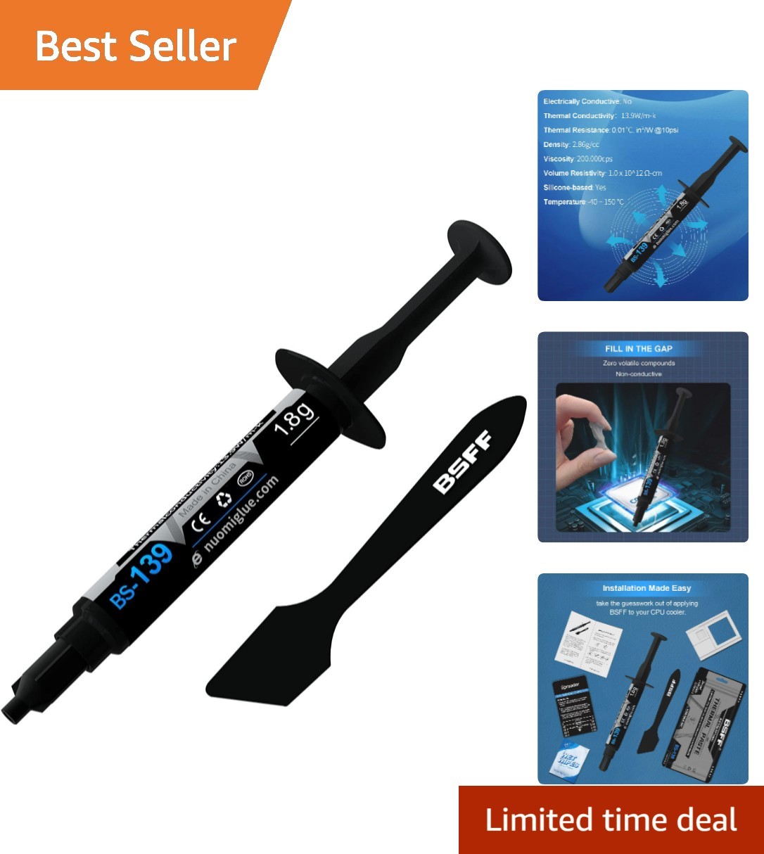 Effortless Application 1.8g Carbon Thermal Paste for Superior GPU/CPU Protection