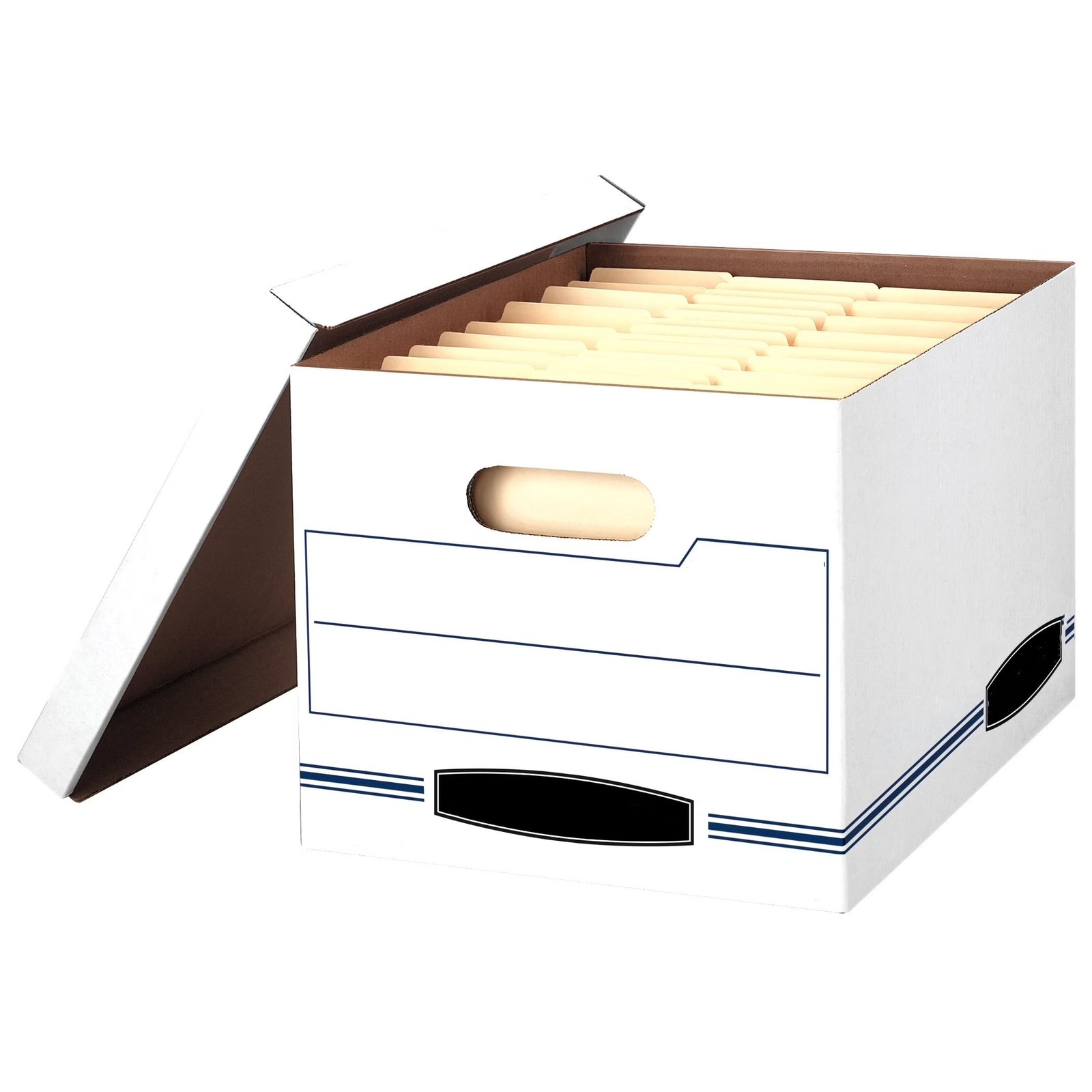 10 Pack White Corrugate Cardboard File Storage Box with Lids for Letter & Legal
