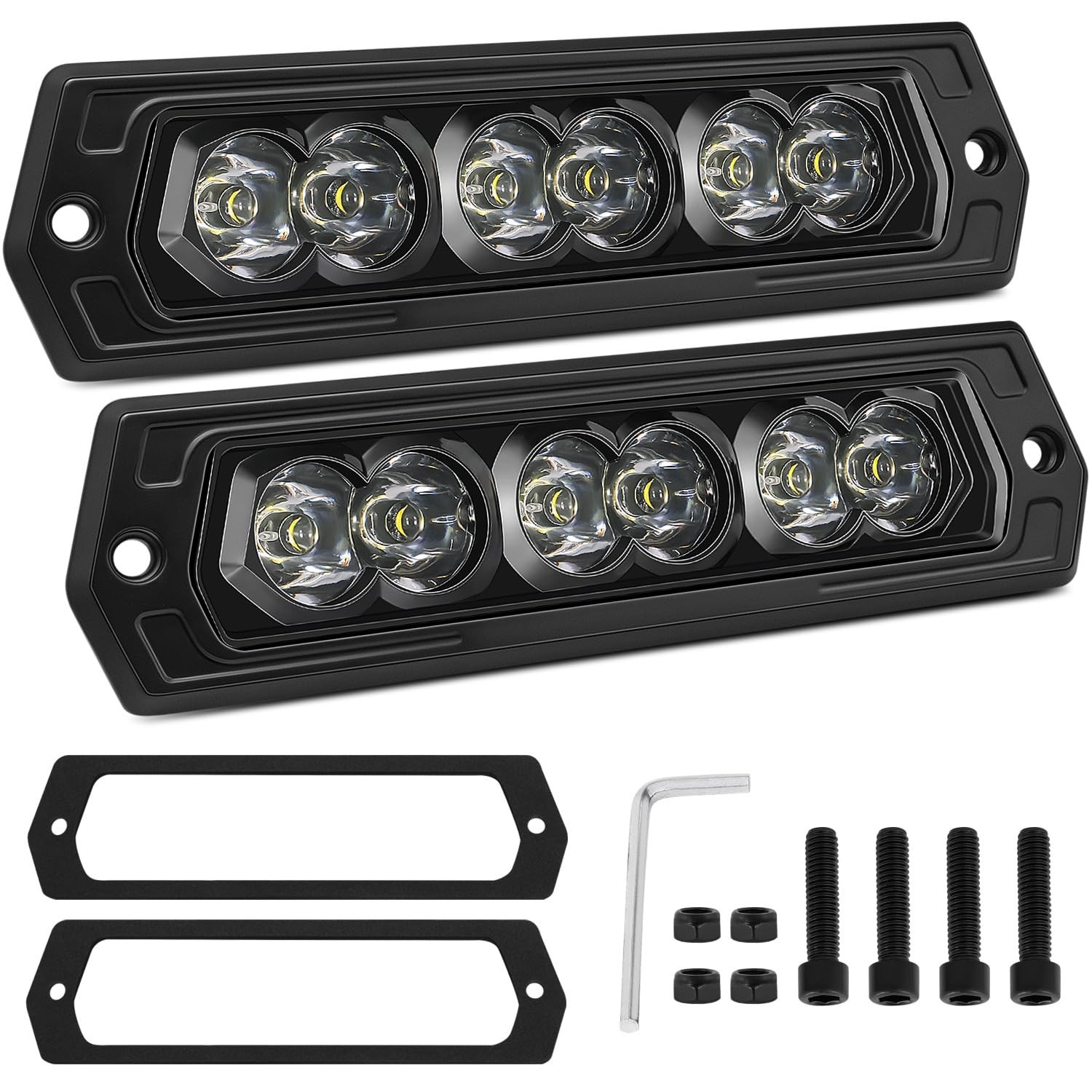 Flush Mount Pod Lights 7 Inch 60W CREE LED Light Bar 7" Flush Mount Reverse L...