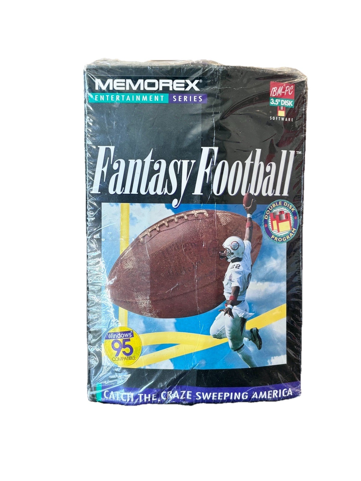 Fantasy Football IBM PC 3.5 Disk Sealed Memorex Windows 95 Software Damaged Box