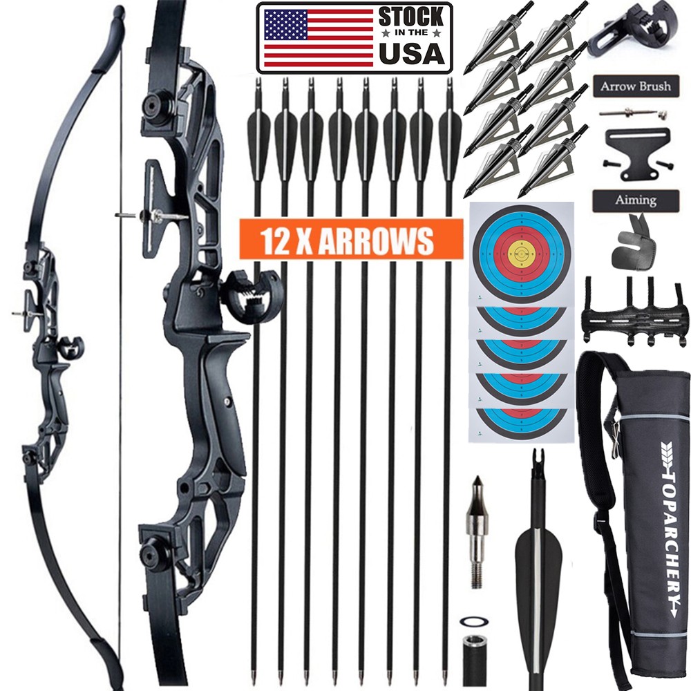 54'' Takedown Recurve Bow Arrows for Adult&Youth Archery Target Hunting 20-55lbs