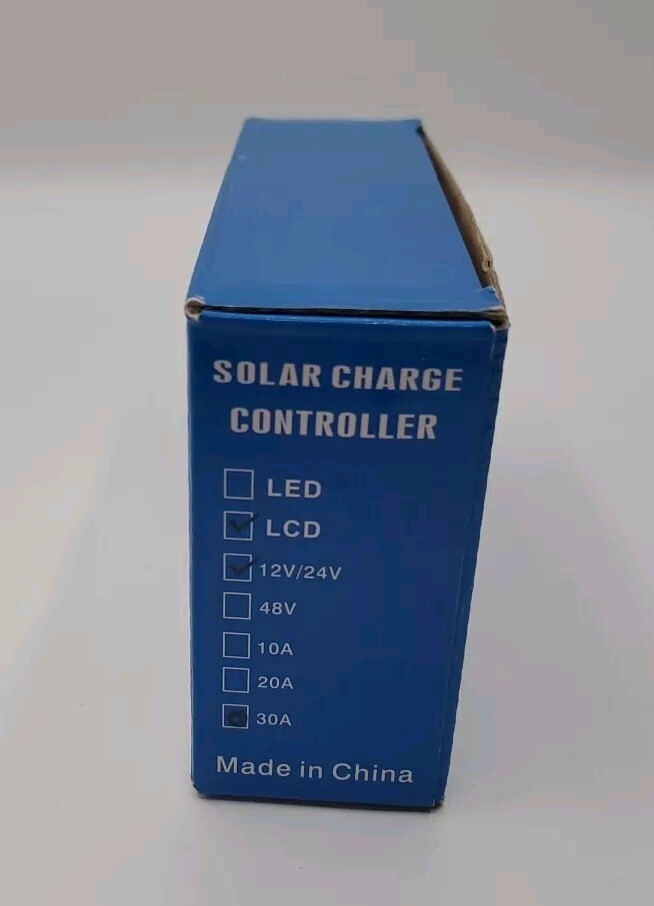 30A Solar Panel Charge Controller 12/24V Auto LCD Display Dual USB