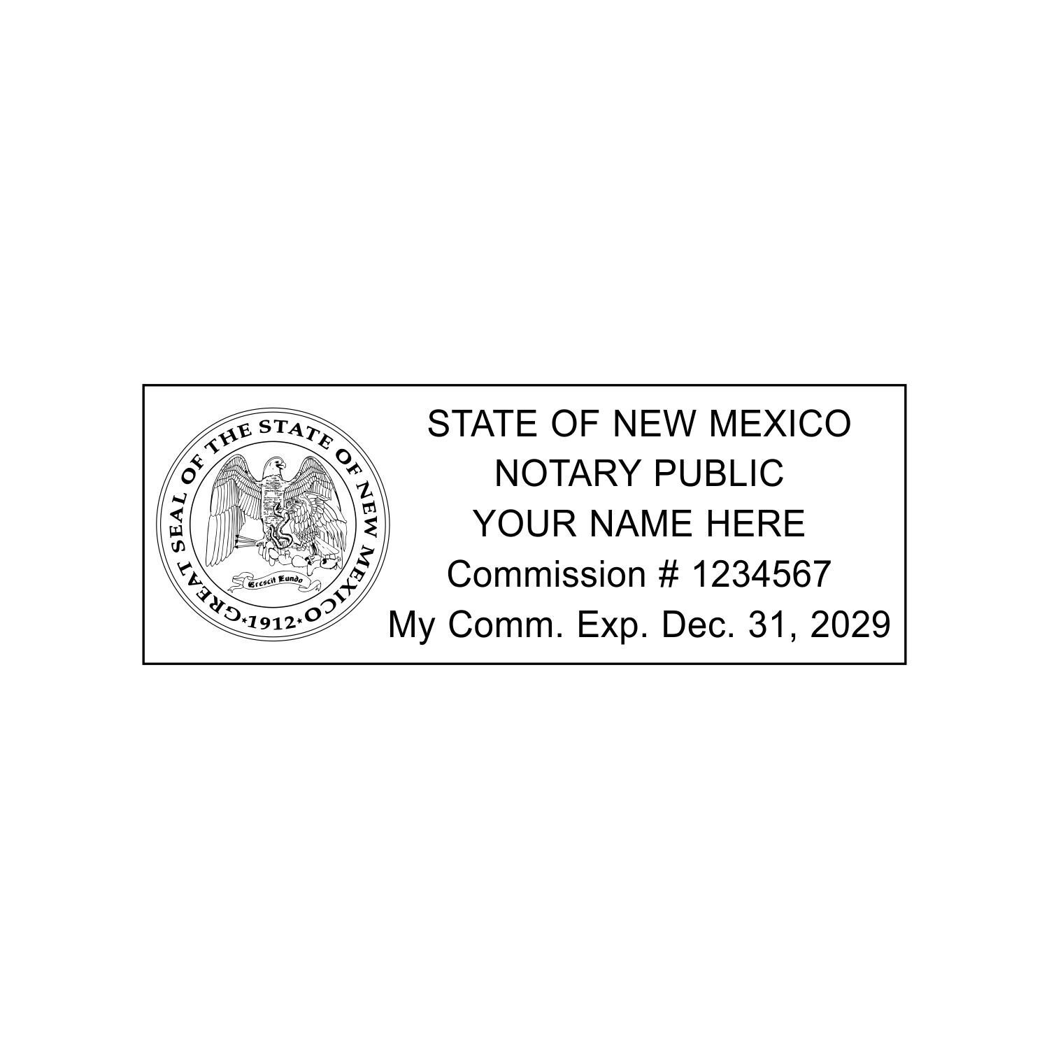 State of New Mexico | Custom Rectangle Self-Inking NOTARY SEAL RUBBER STAMP