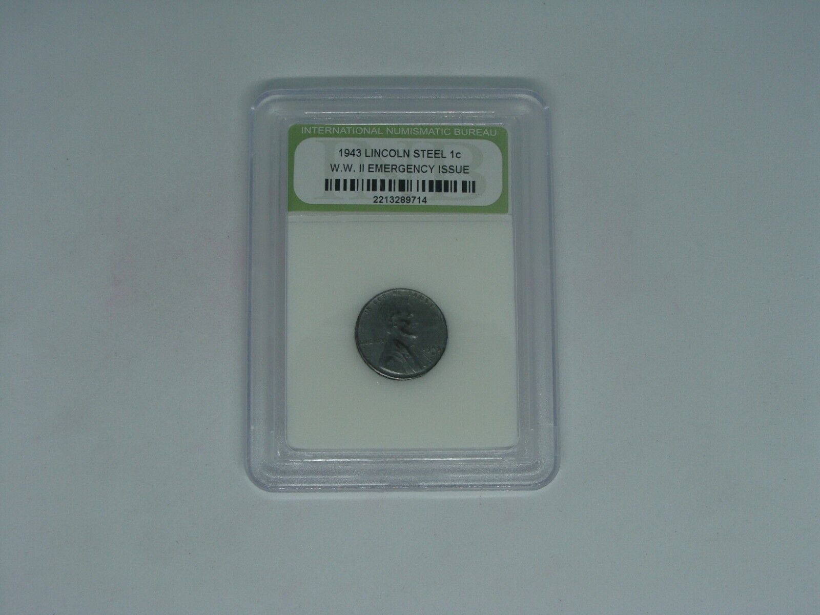 WWII Emergency Issue 1943 Lincoln Steel 1c Coin INB Certified Authentic Slabbed