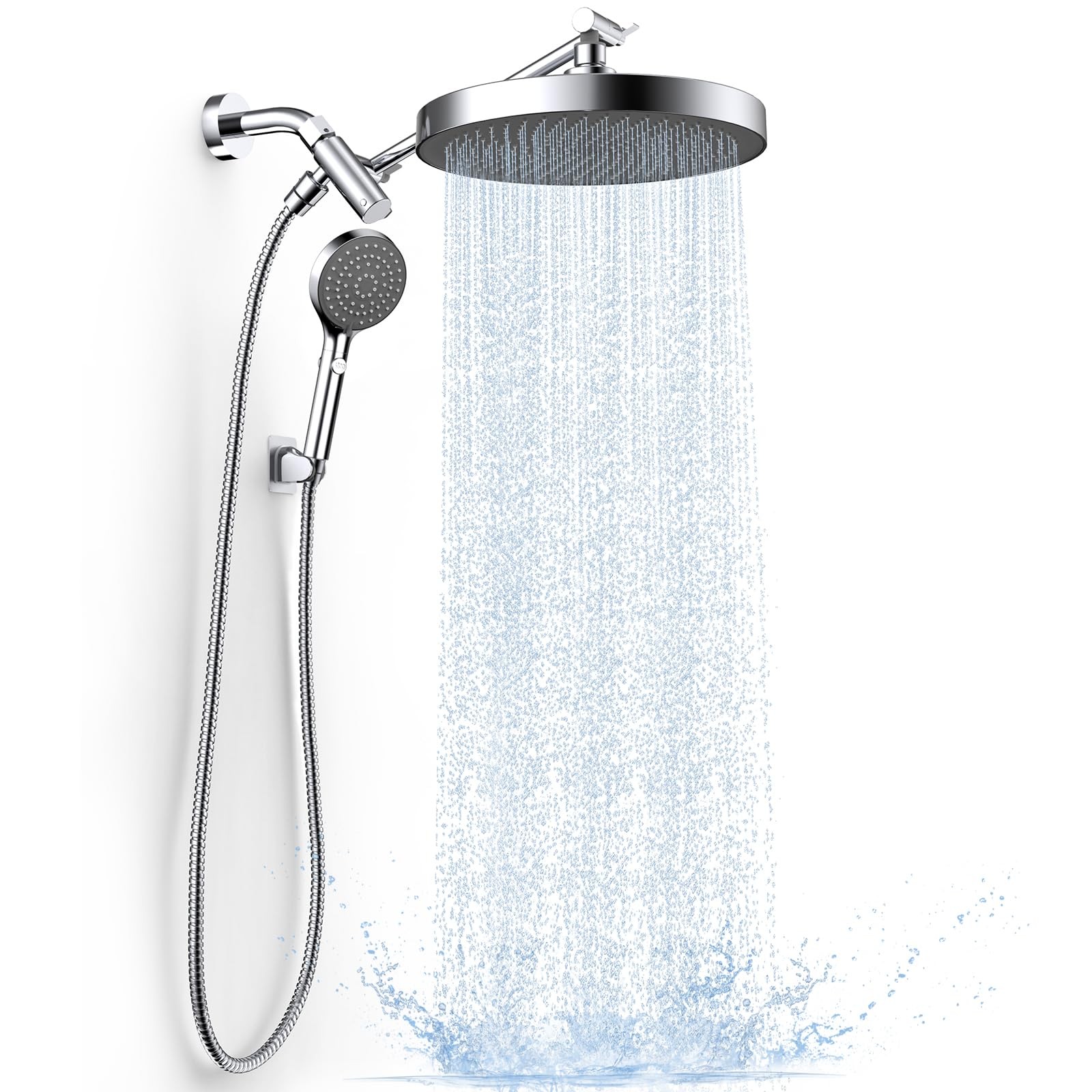 High Pressure Rain Shower Head with Handheld Spray Combo, 10" Rainfall Shower...