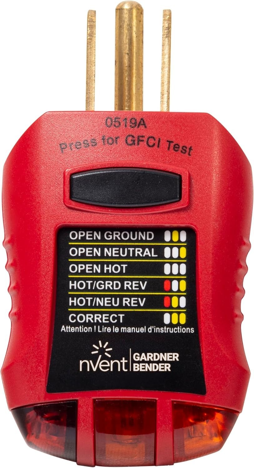 Ground Fault Receptacle Tester with LED Display - Essential Electrical Analyzer