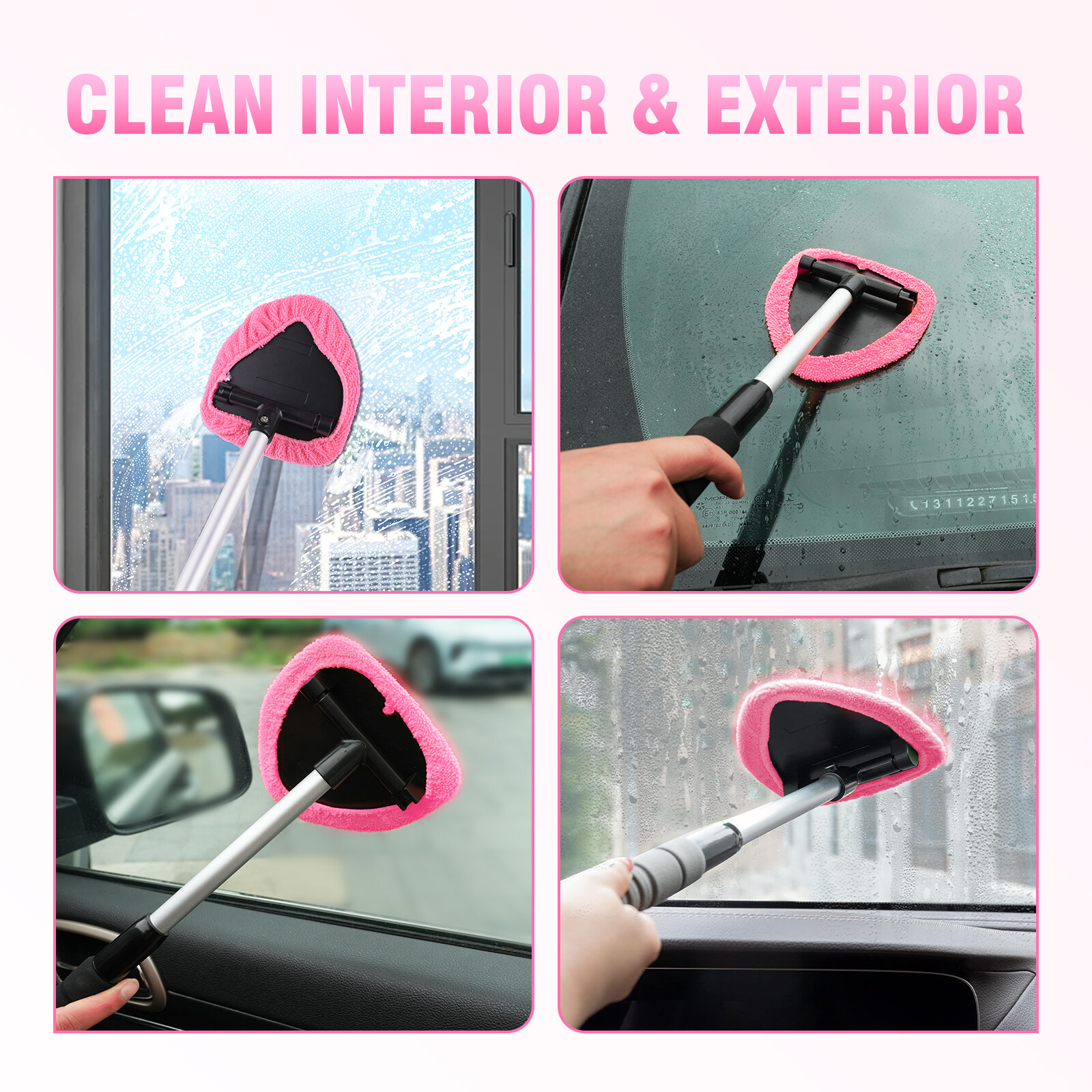 Car Cleaning Combo Side Mirror Squeegee &Windshield Glass Wiper Cleaner Tool Kit