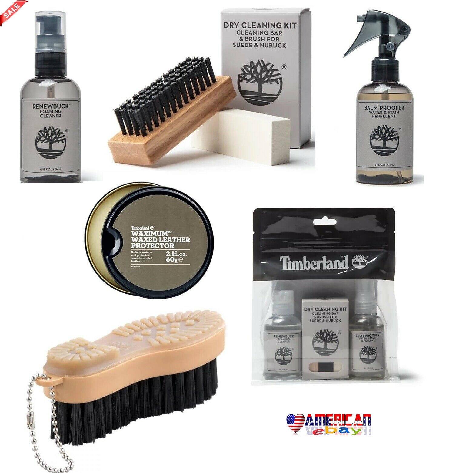 Timberland Shoe Care Leather and Suede Protector Dry Cleaning Kit Suede Brush
