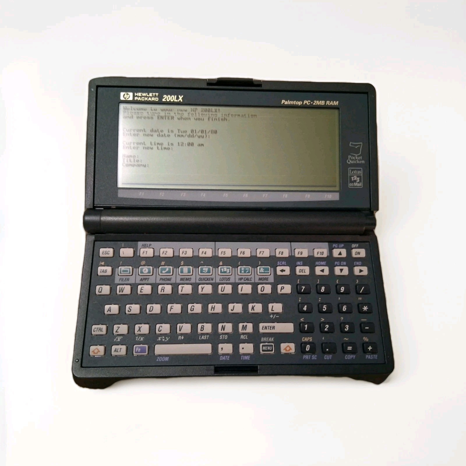 Very Rare 1980's Hewlett-Packard HP 200LX 2MB RAM vintage palmtop PC WORKS-READ!
