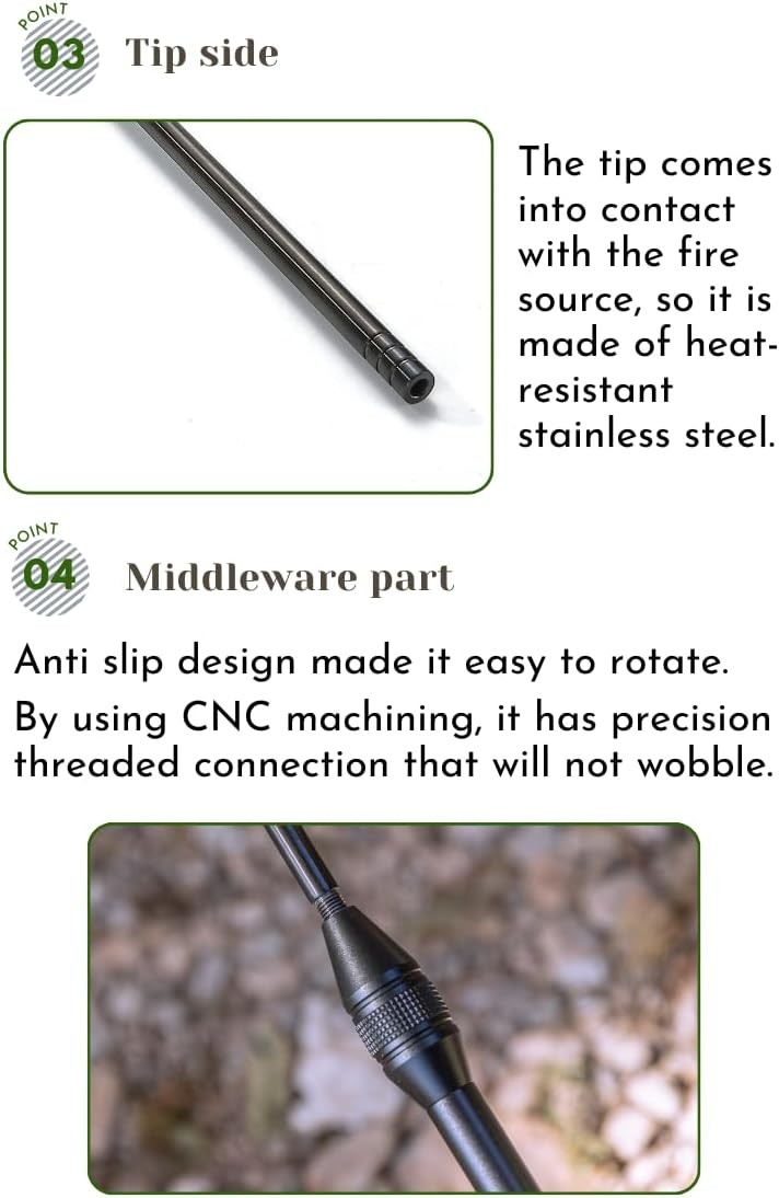 camping moon Fire Blowing Stick Split Type Compact Fire Starter Grill Starter Bl
