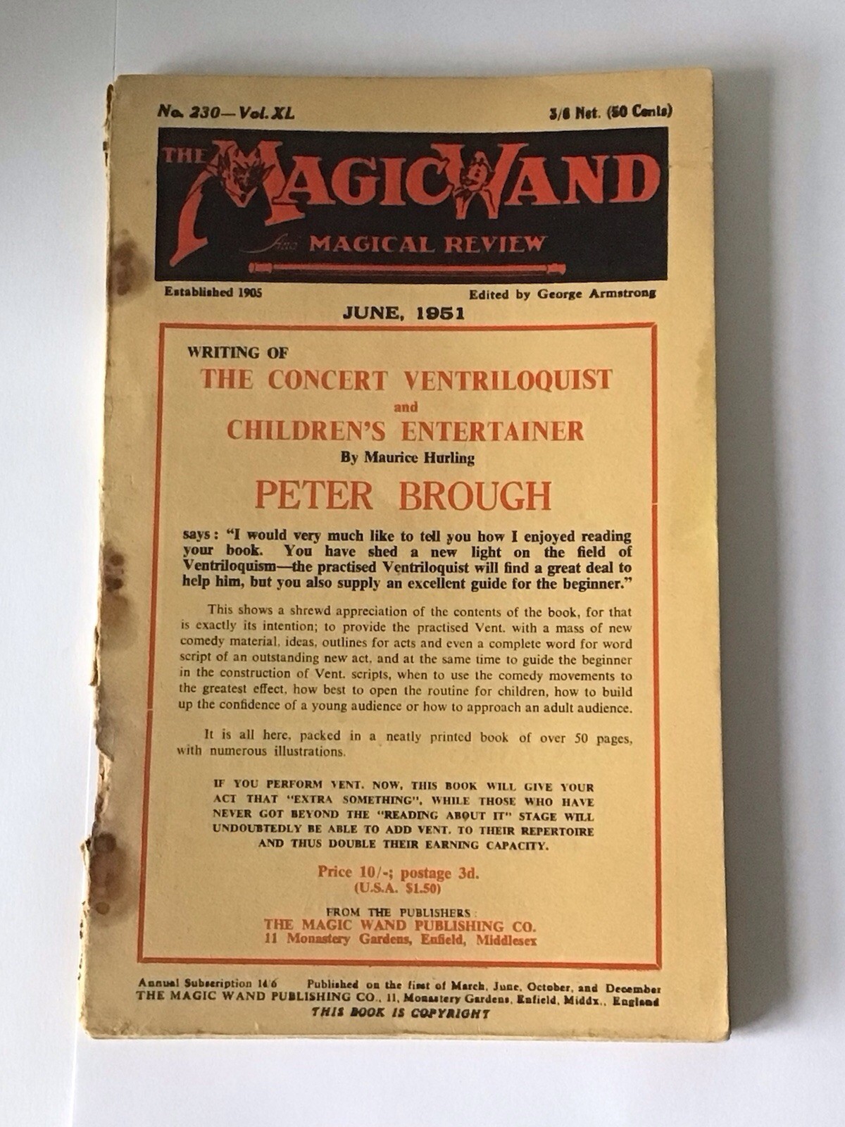 MAGIC - The MagicWand Magical Review Magazine - Vol XL No 230 - June 1951