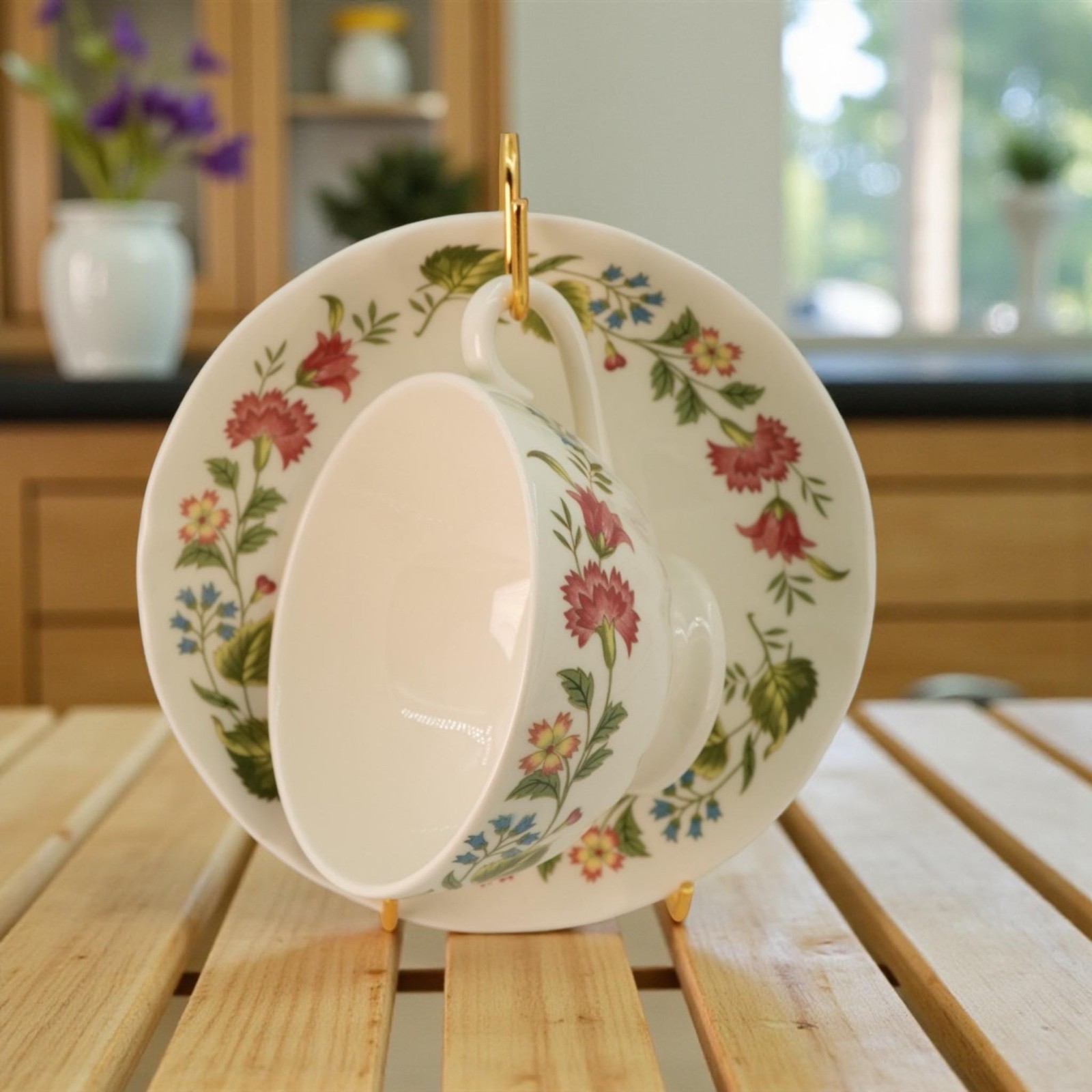 Wedgwood “Derwent” Teacup & Saucer – Etruria Barlaston – English Bone China –
