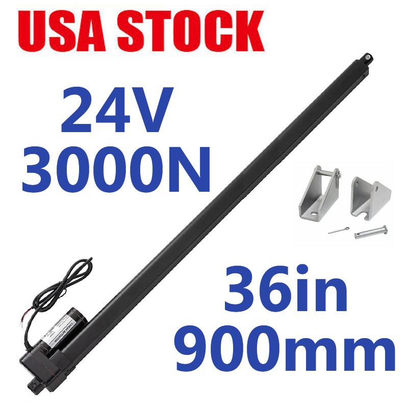 36Inch 900MM High Speed5mm/s Linear Actuator Motor 3000N DC24V Mounting Brackets