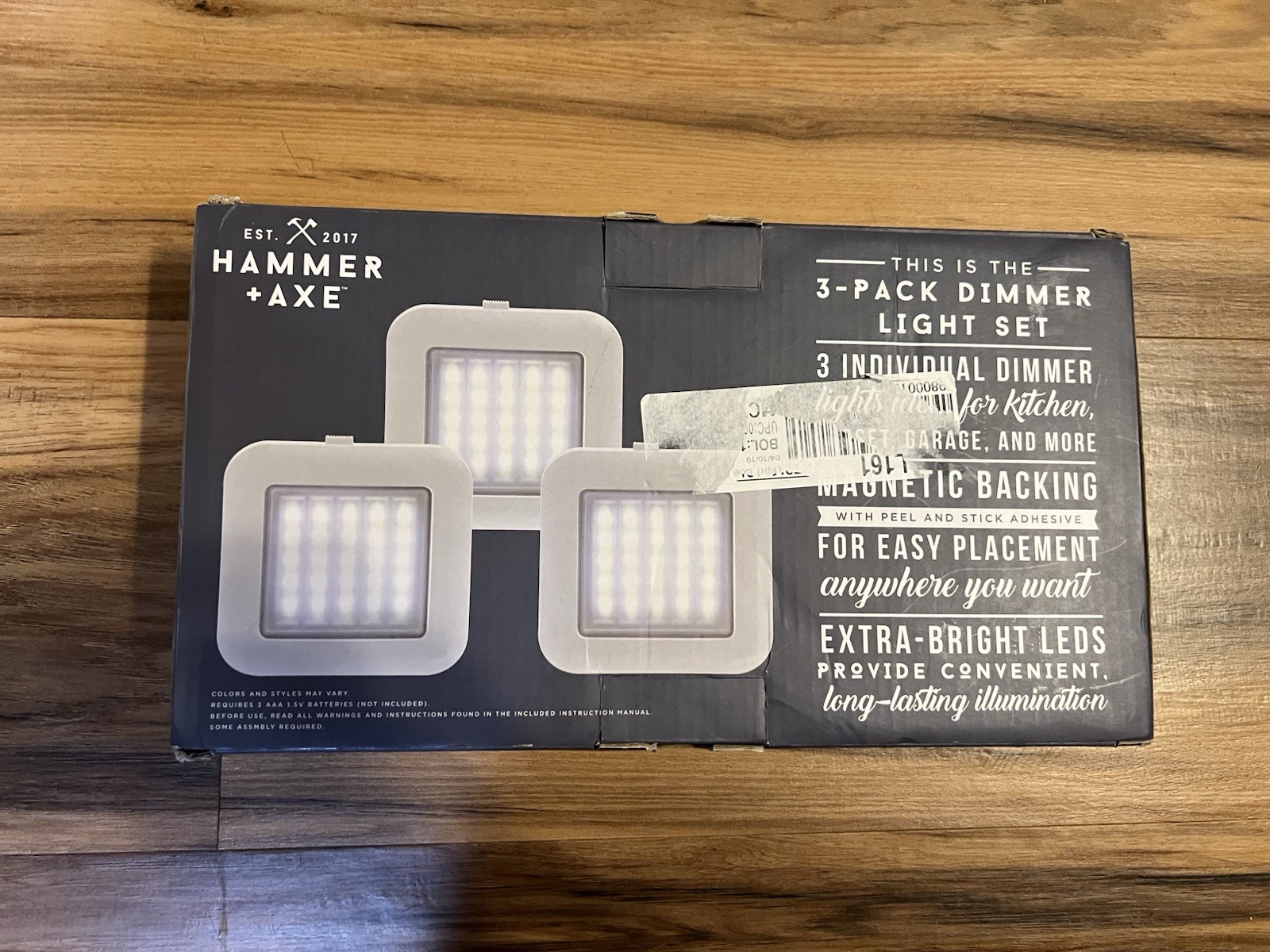 Hammer and Axe 3 Pack Square Bright LED Dimmer Lights White, MSRP $30