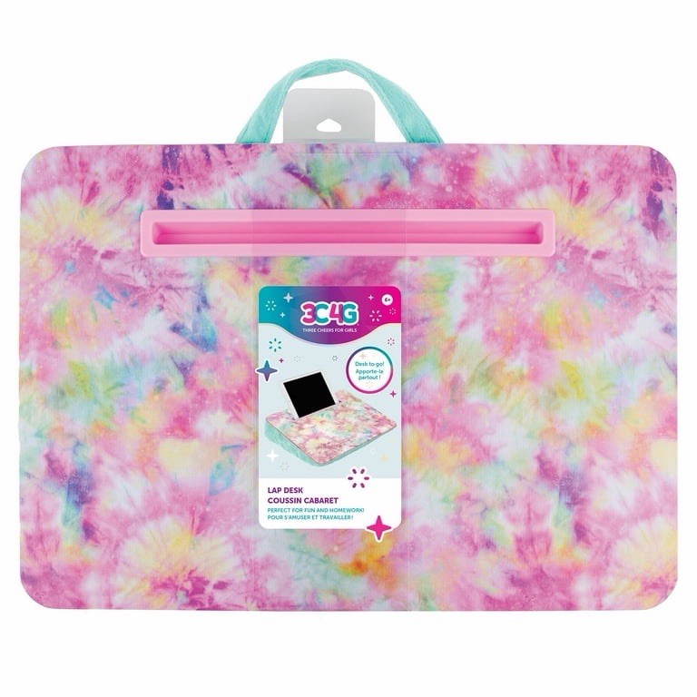 Rainbow Design Lap Desk Teal & Pastels, Portable Lap Pillow Desk W/ Handle iPad