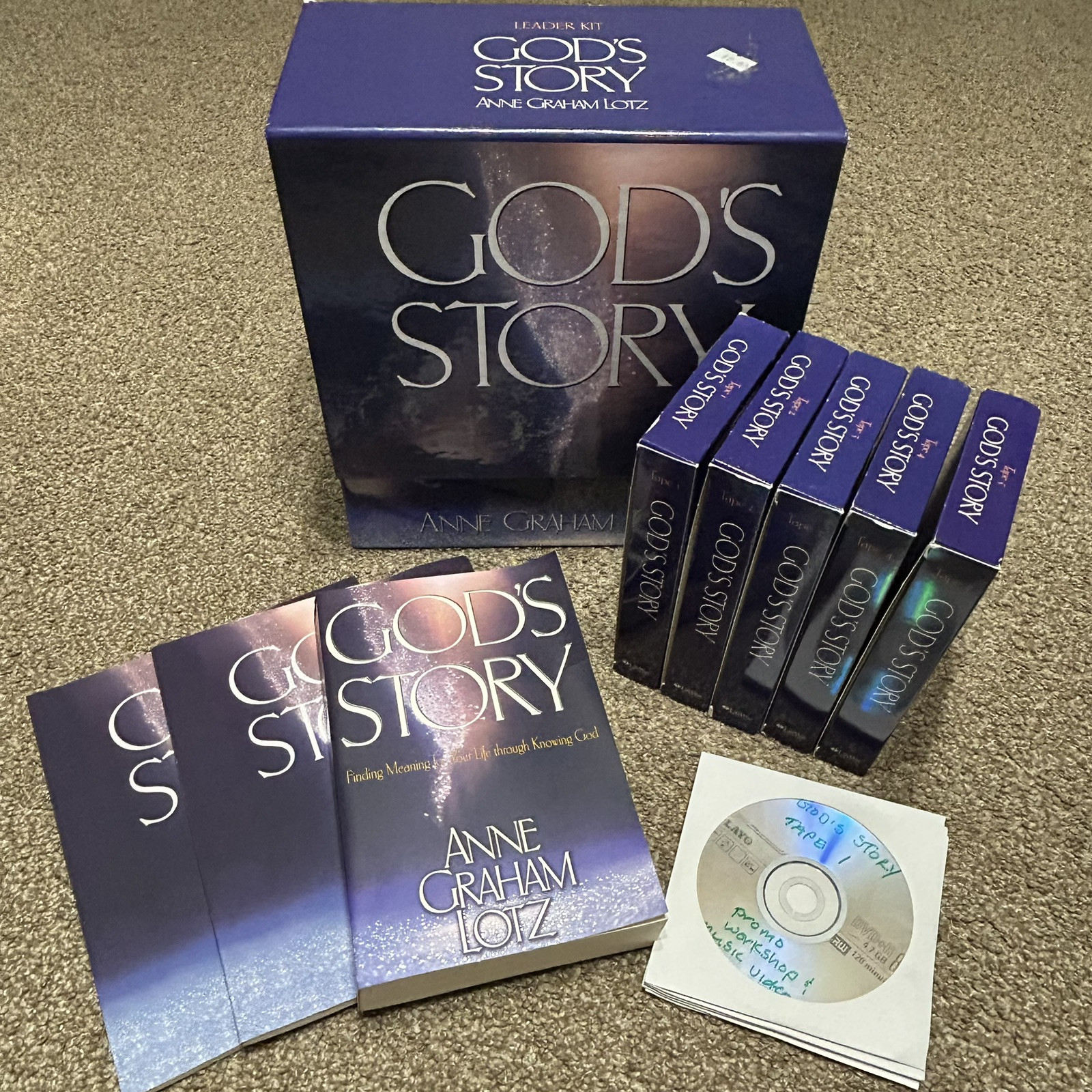 God’s Story Anne Graham Lotz Bible Study Leader Kit VHS Workbooks Book