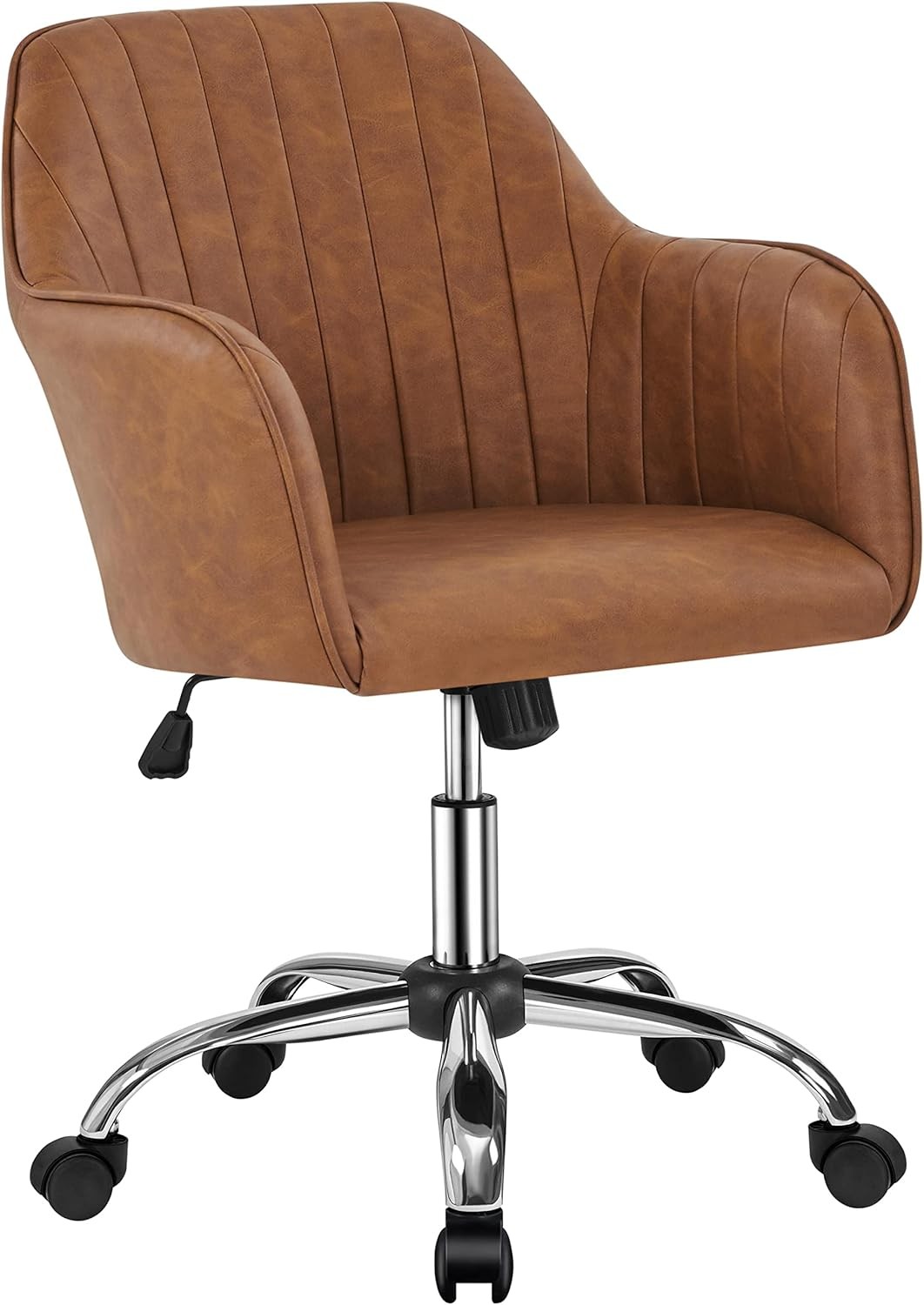 Modern Faux Leather Desk Chair Makeup Chair Height Adjustable Swivel Office Task