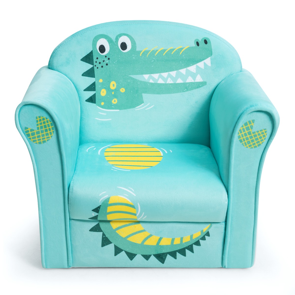 Kids Crocodile Sofa Children Armrest Couch Upholstered Chair Toddler Furniture