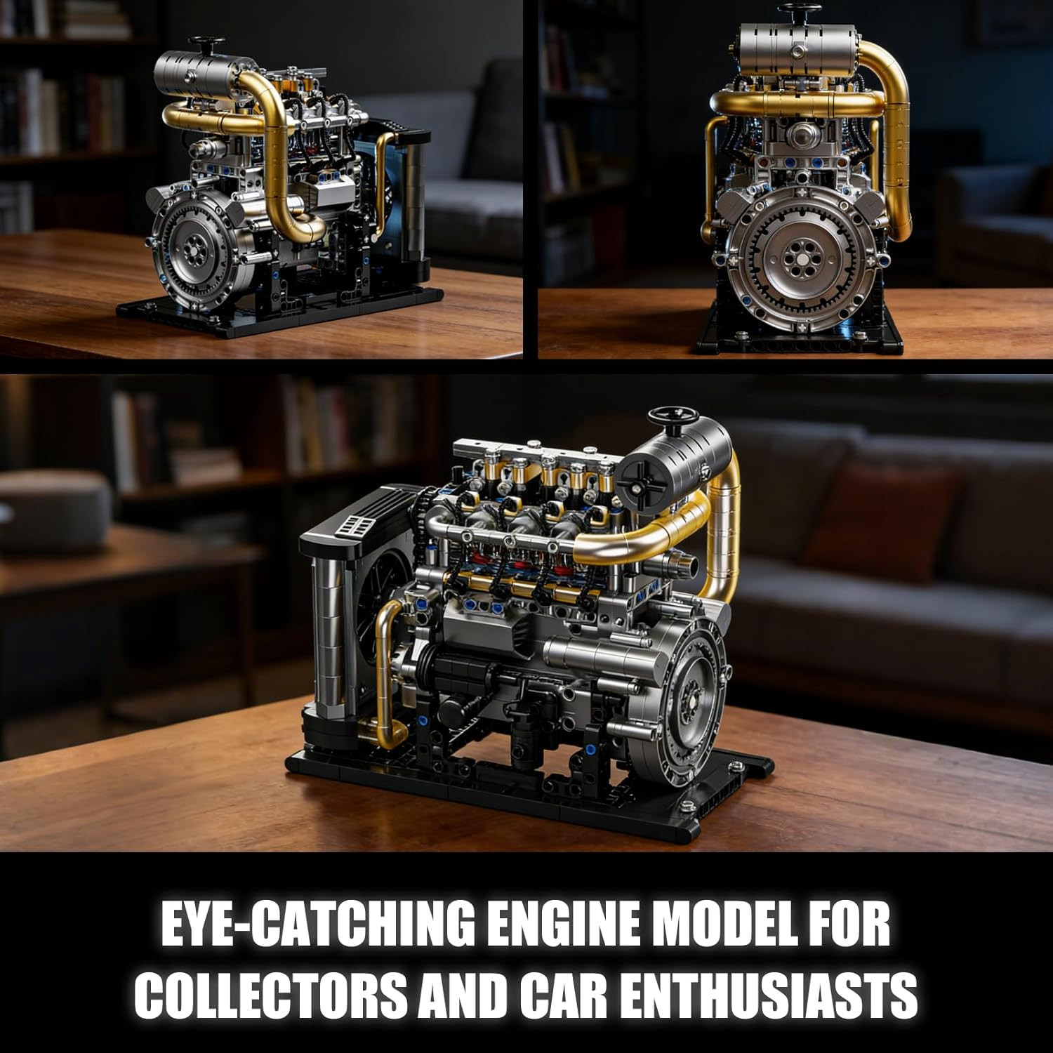 Diesel Engine Model Kit That Runs for Adults, MOC Mini Inline 4-Cylinder Diesel
