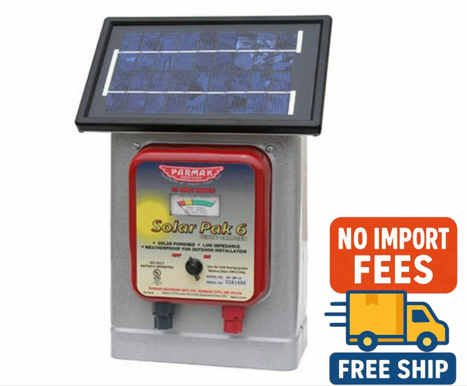 Parmak DF-SP-LI Deluxe Field Solar Pak 6 Fence Charger 25-Mile Range 1.4 Joule
