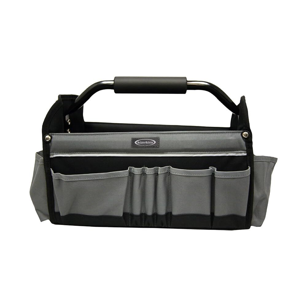 Collapsible Tool Tote Bag 15-Inch 22015 Grey and Black Fabric Carrier