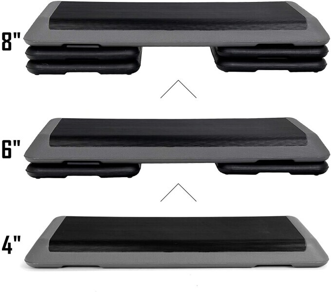 2PCS Training Aerobic Step 43'' Fitness Exercise Board Workout Stepper W/ Riser