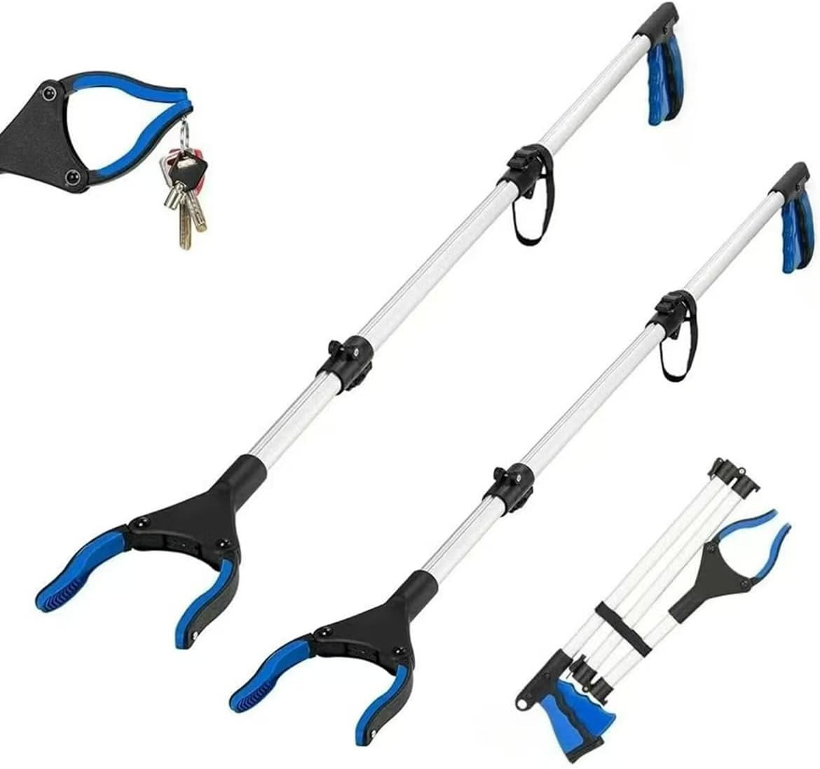 2-Pack Grabber Reacher Tool, 43 Inch Extra Long Steel Foldable Pick up Stick