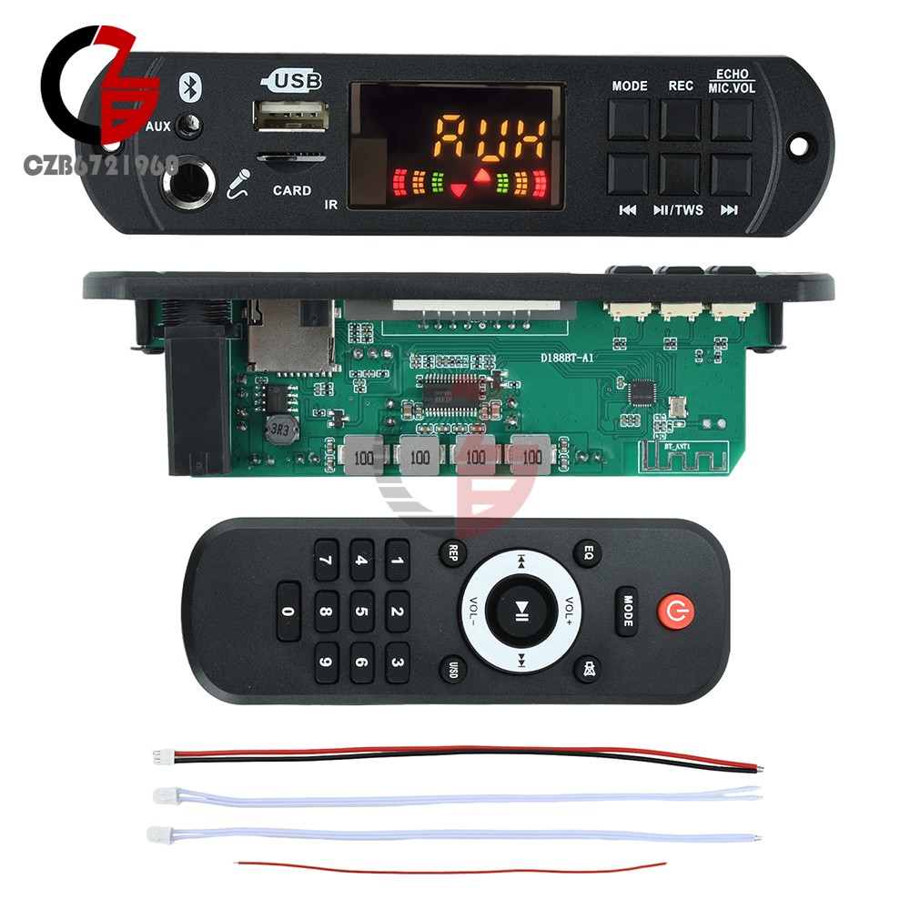 DC 12V MP3 Bluetooth Lossless Decoding Board Car Audio Decoder 2*50W Amplifier