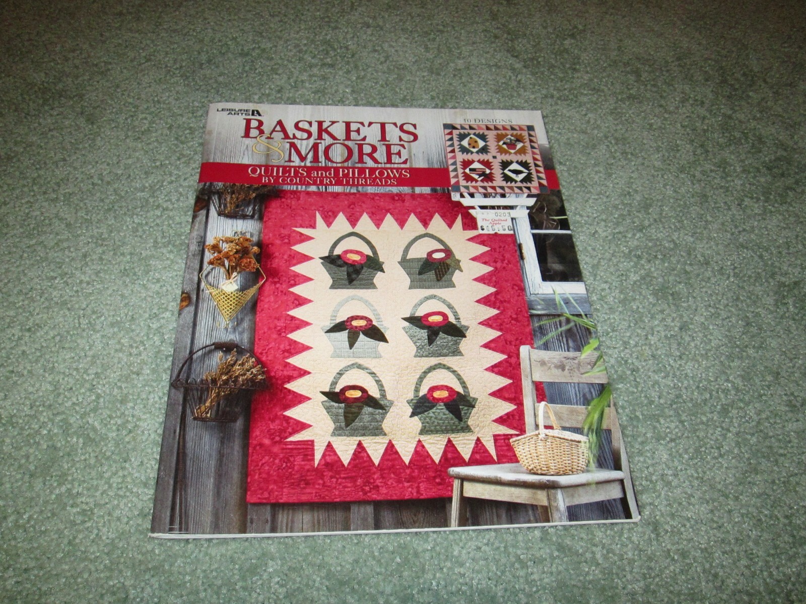 NEW RARE LEISURE ARTS "BASKETS & MORE" QUILTS & PILLOWS BY COUNTRY THREADS
